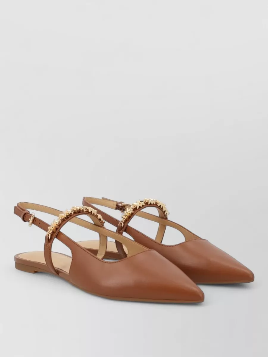 Michael Kors Leather Dina Flex Sling Ballerina Shoes