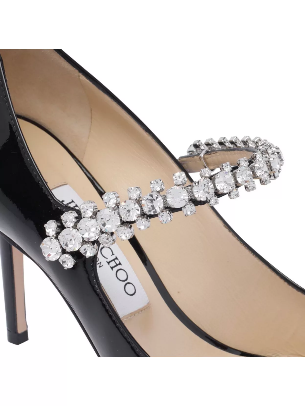 Jimmy Choo Crystal Strap Patent Leather Stiletto Pumps