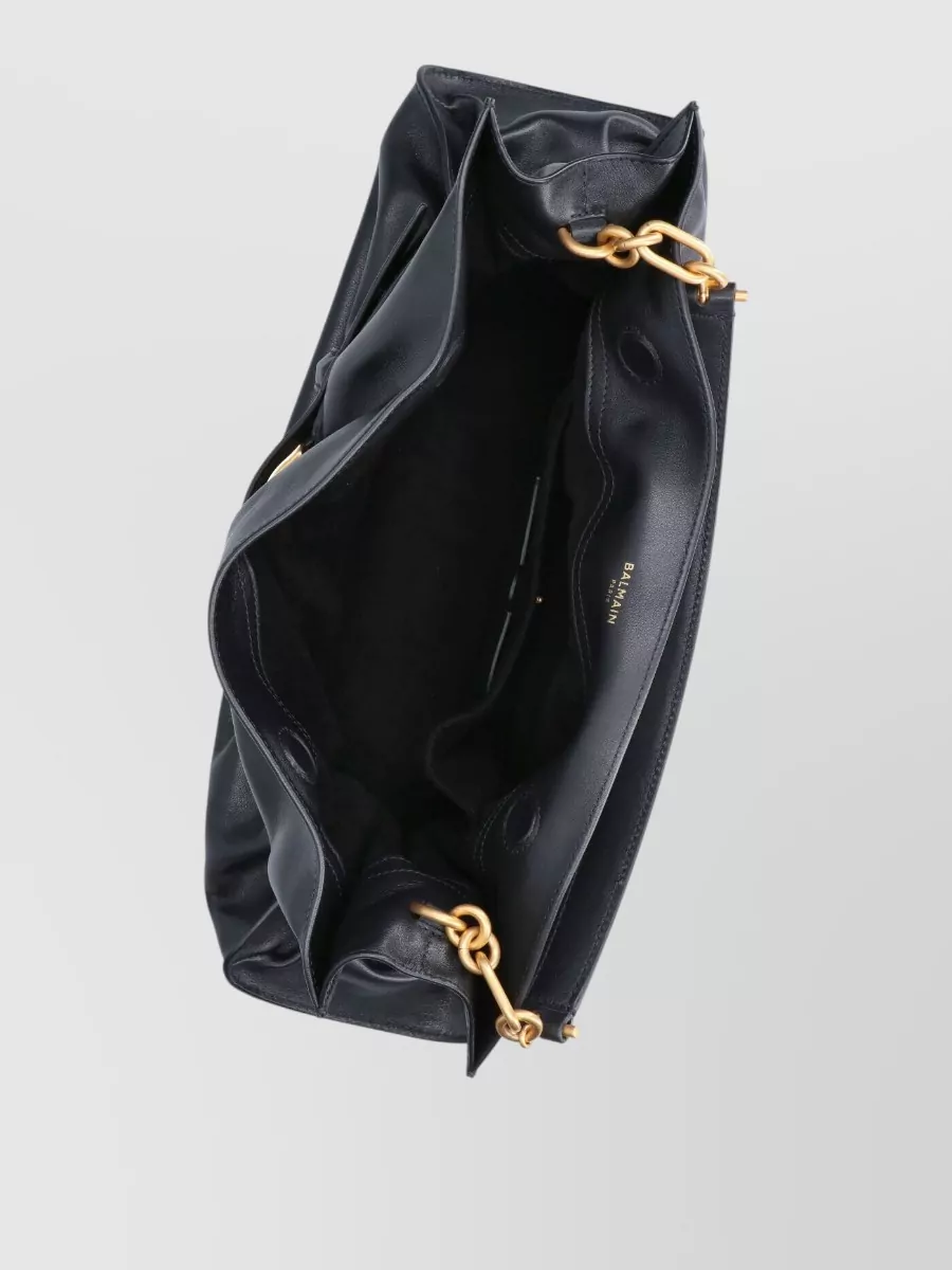 Balmain Anthem Medium Leather Shoulder Bag