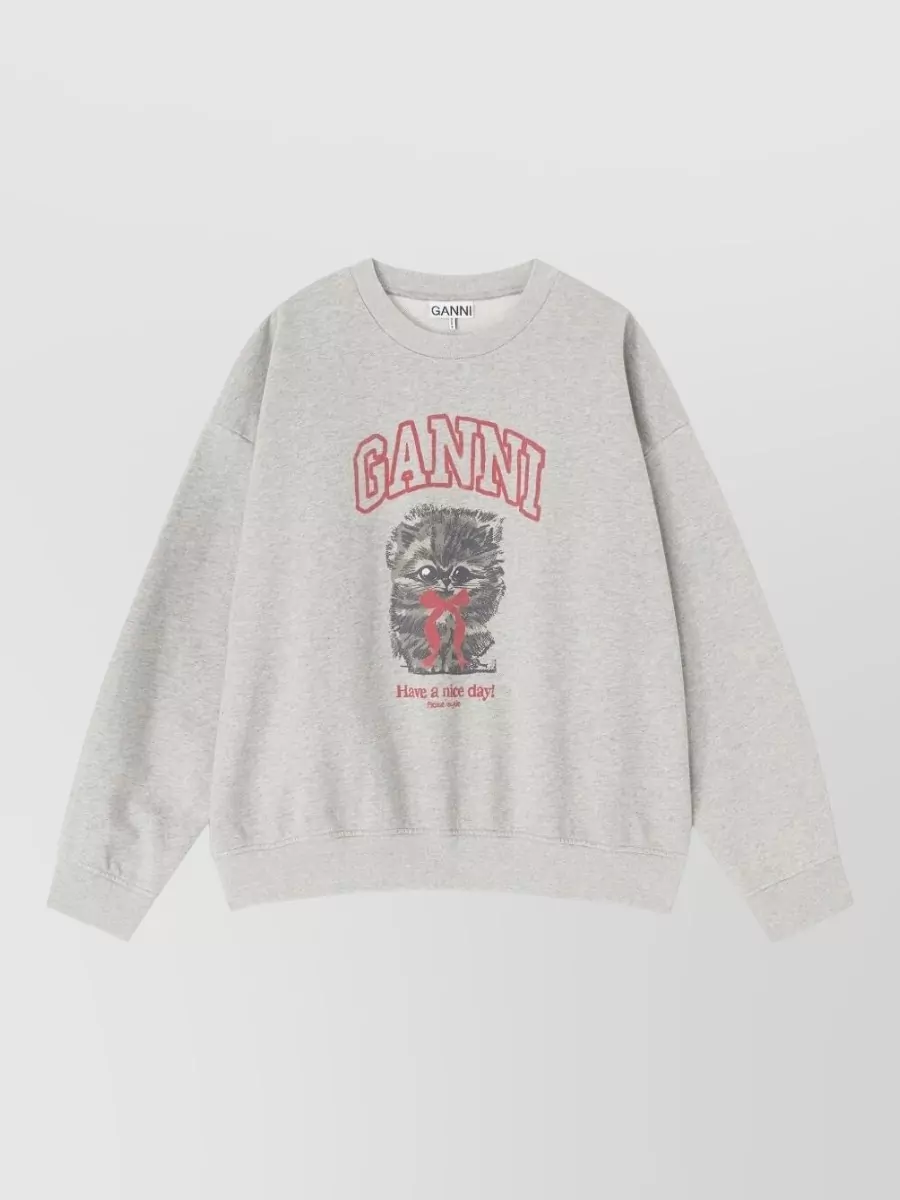 Ganni organic cotton graphic sweatshirt