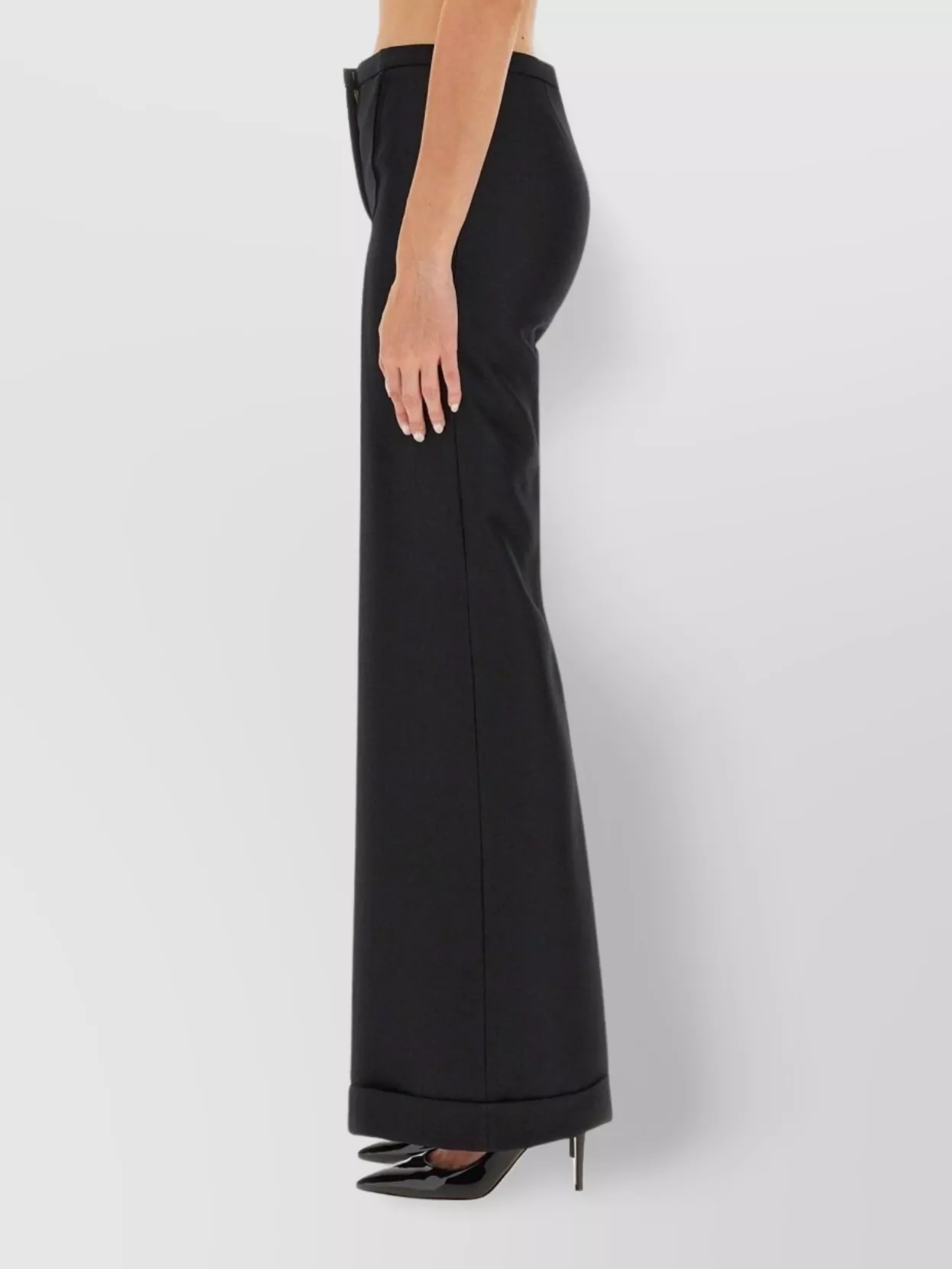 Philosophy Di Lorenzo Serafini Straight Leg Trousers Cuffed Hem In Black