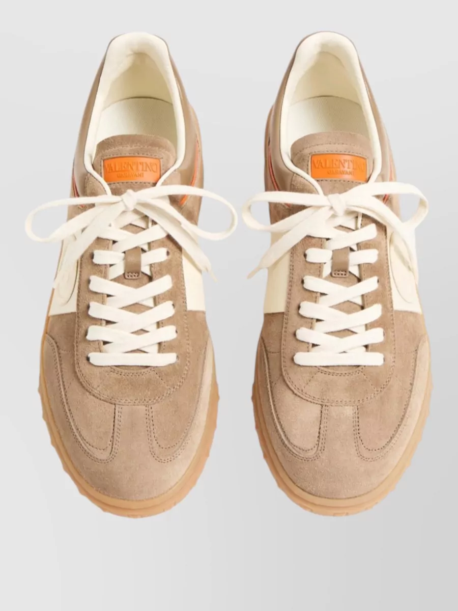 Valentino Leather Lace-Up Sneakers