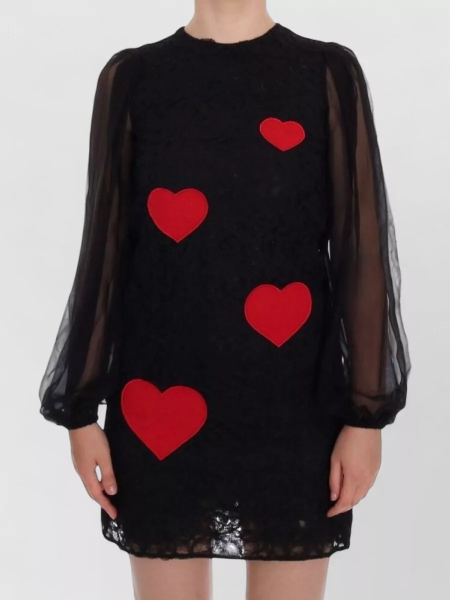 Dolce&Gabbana Lace Heart Appliqué Mini Dress