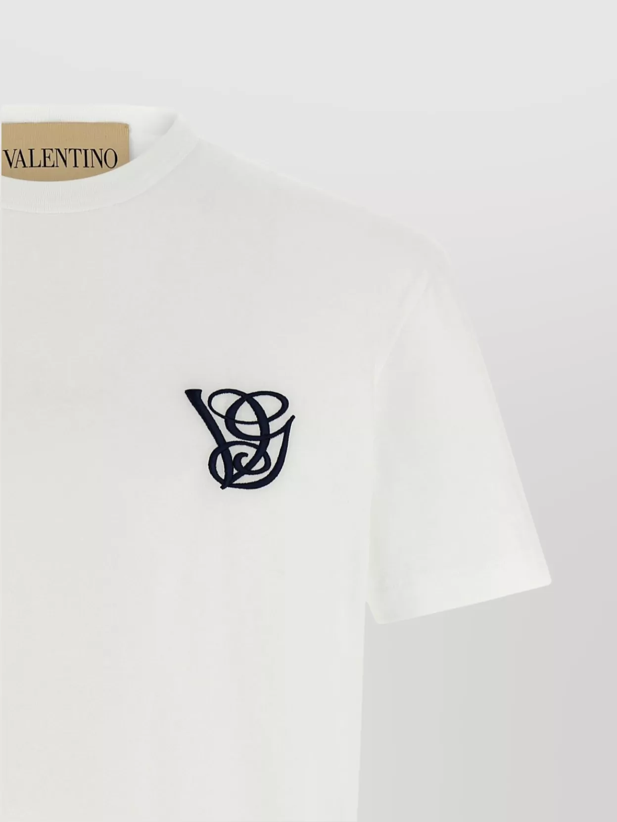 Valentino Garavani Logo Embroidery Crew Neck Short Sleeves T-Shirt