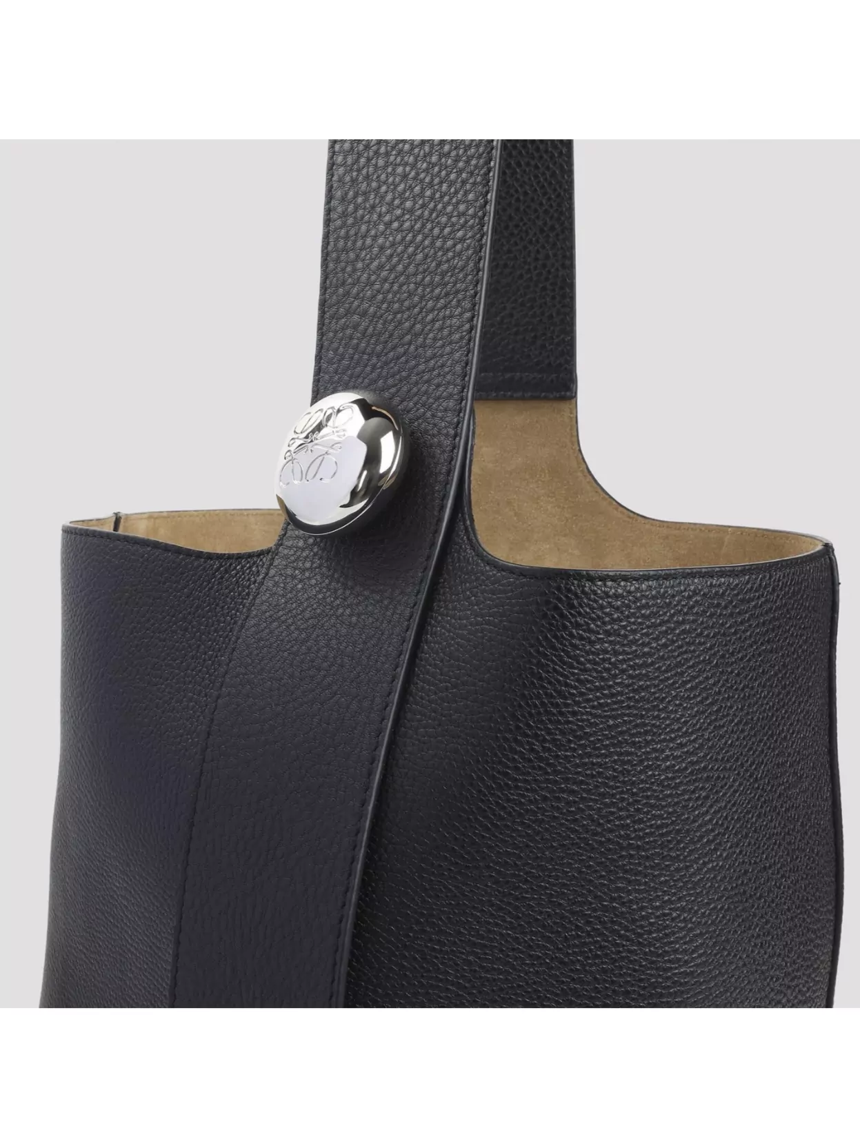 Loewe Textured Leather Bucket Bag With Metal Handle