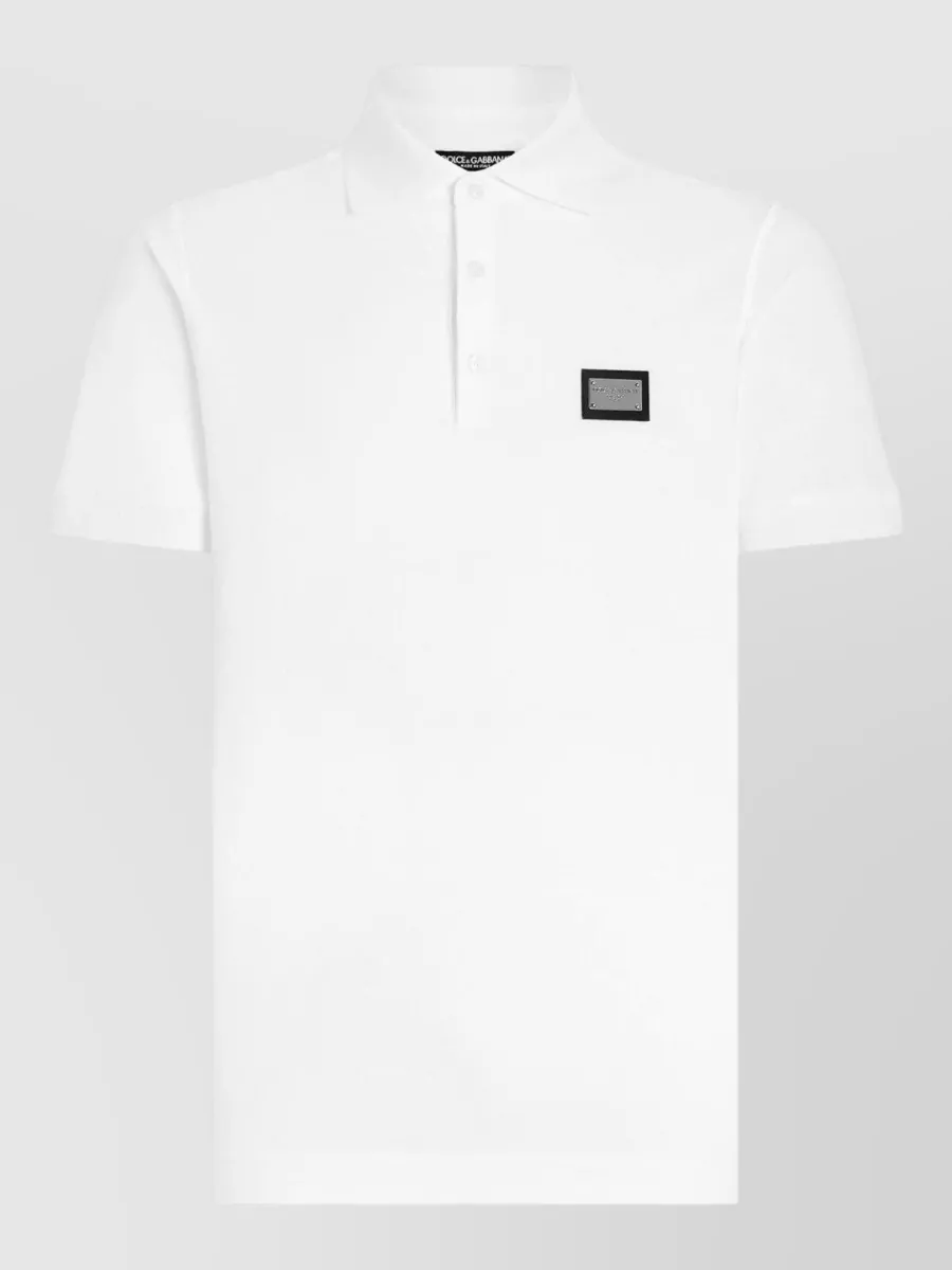 Dolce&Gabbana cotton piqué logo-appliqué polo shirt