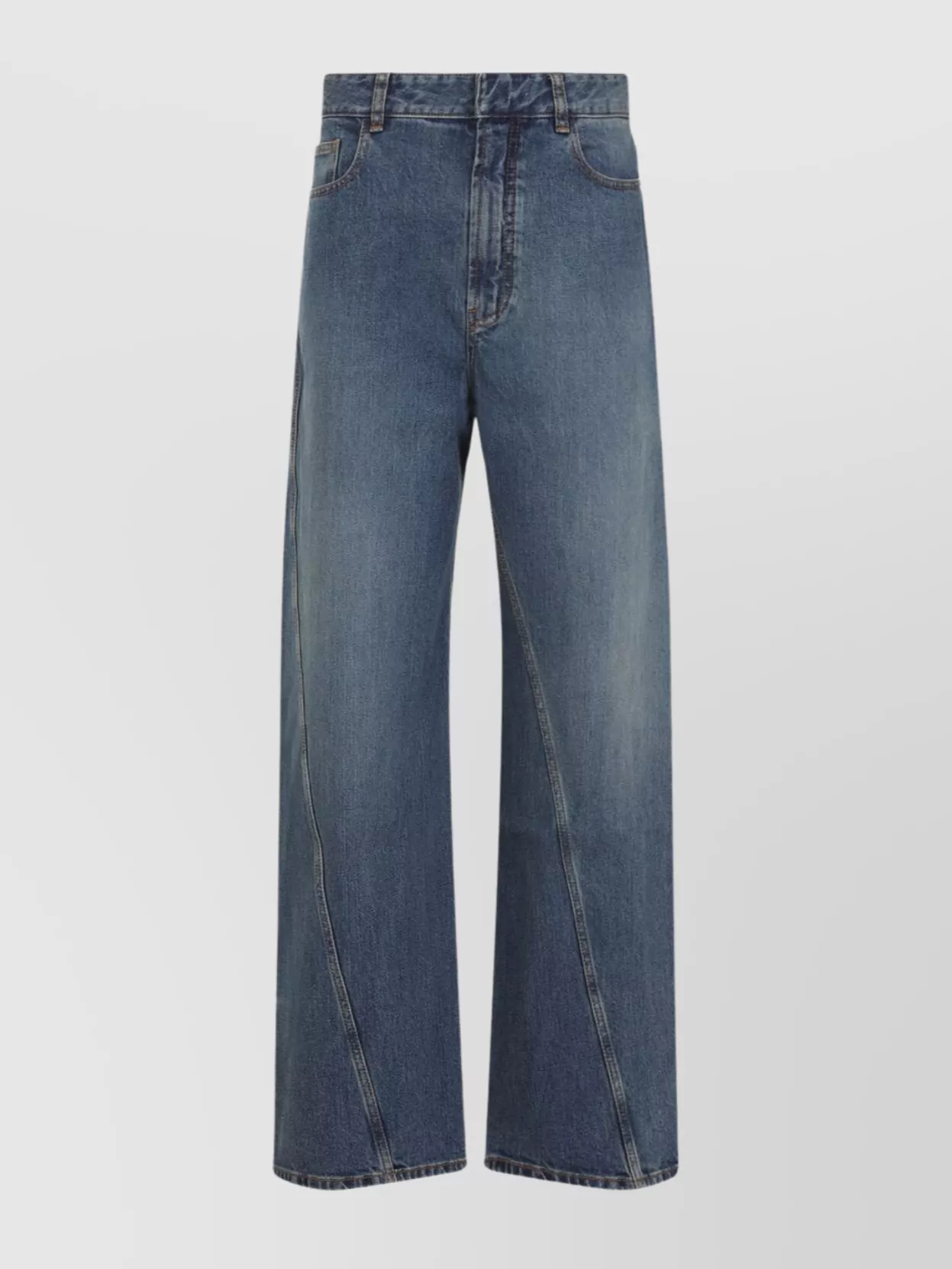 Alaïa Twisted Stitch Wide-leg Jeans In Blue