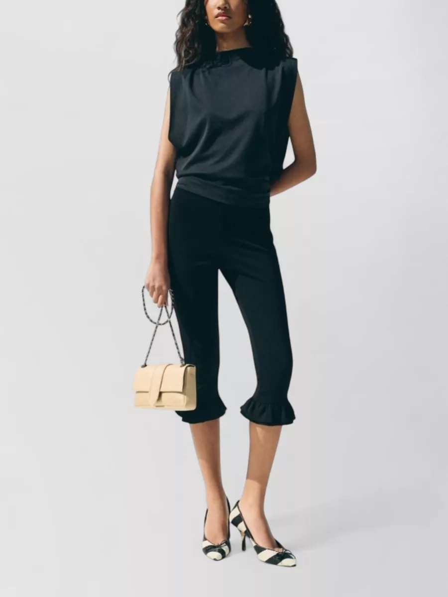 Jacquemus Mid-Rise Cropped Ruffled Bermuda Shorts