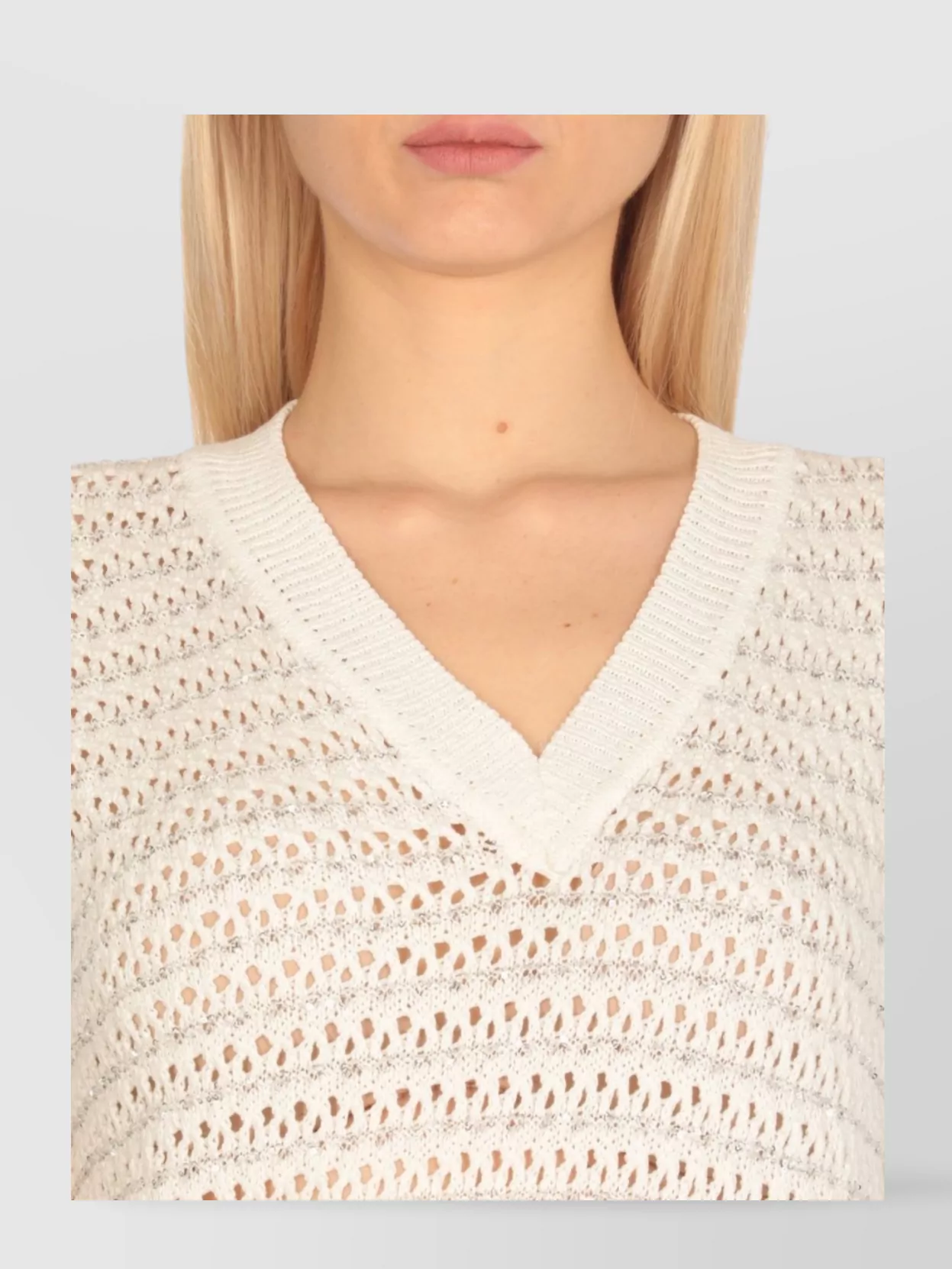 Fabiana Filippi Sequin Embellished Open Knit Crewneck