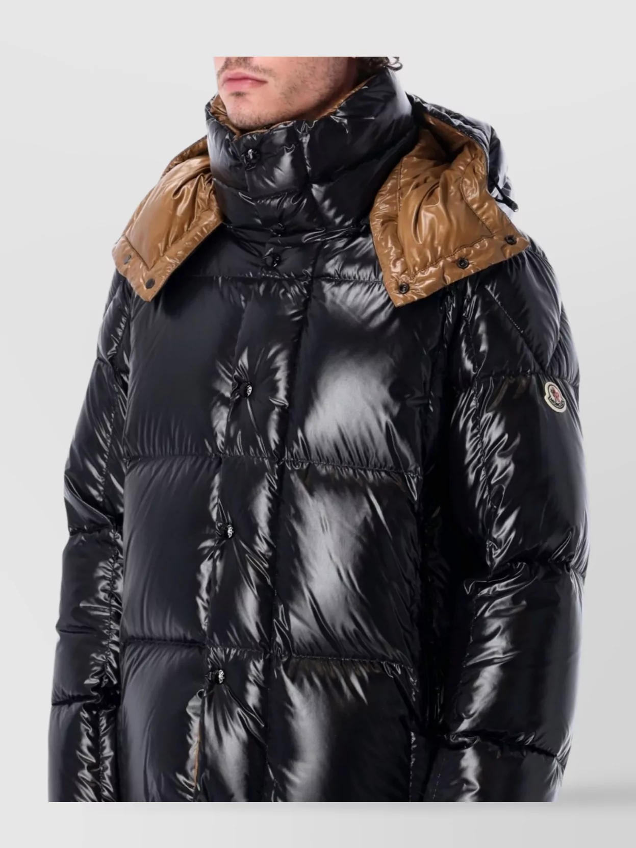 Moncler High Collar Hooded Quilted Down Jacket