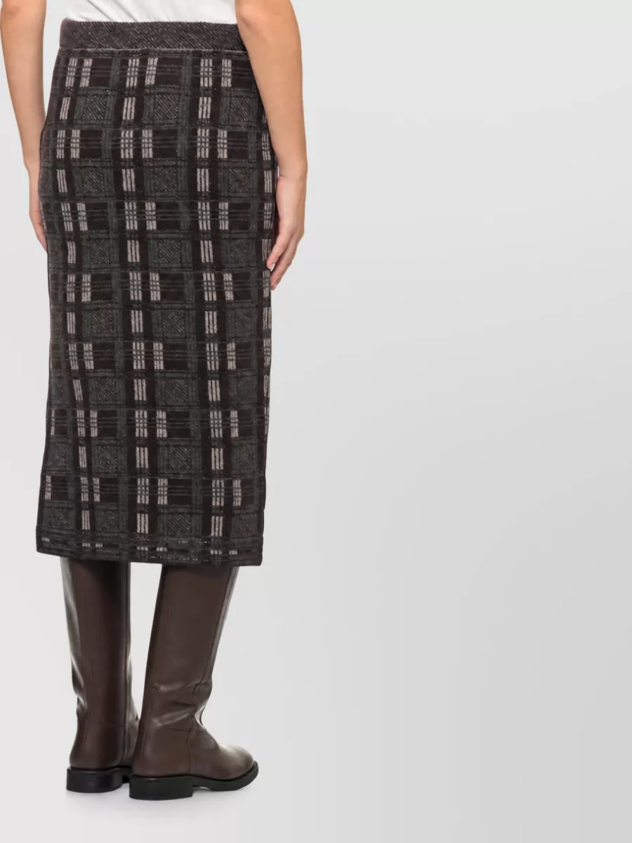 D.exterior Striped Alpaca-Blend Midi Pencil Skirt