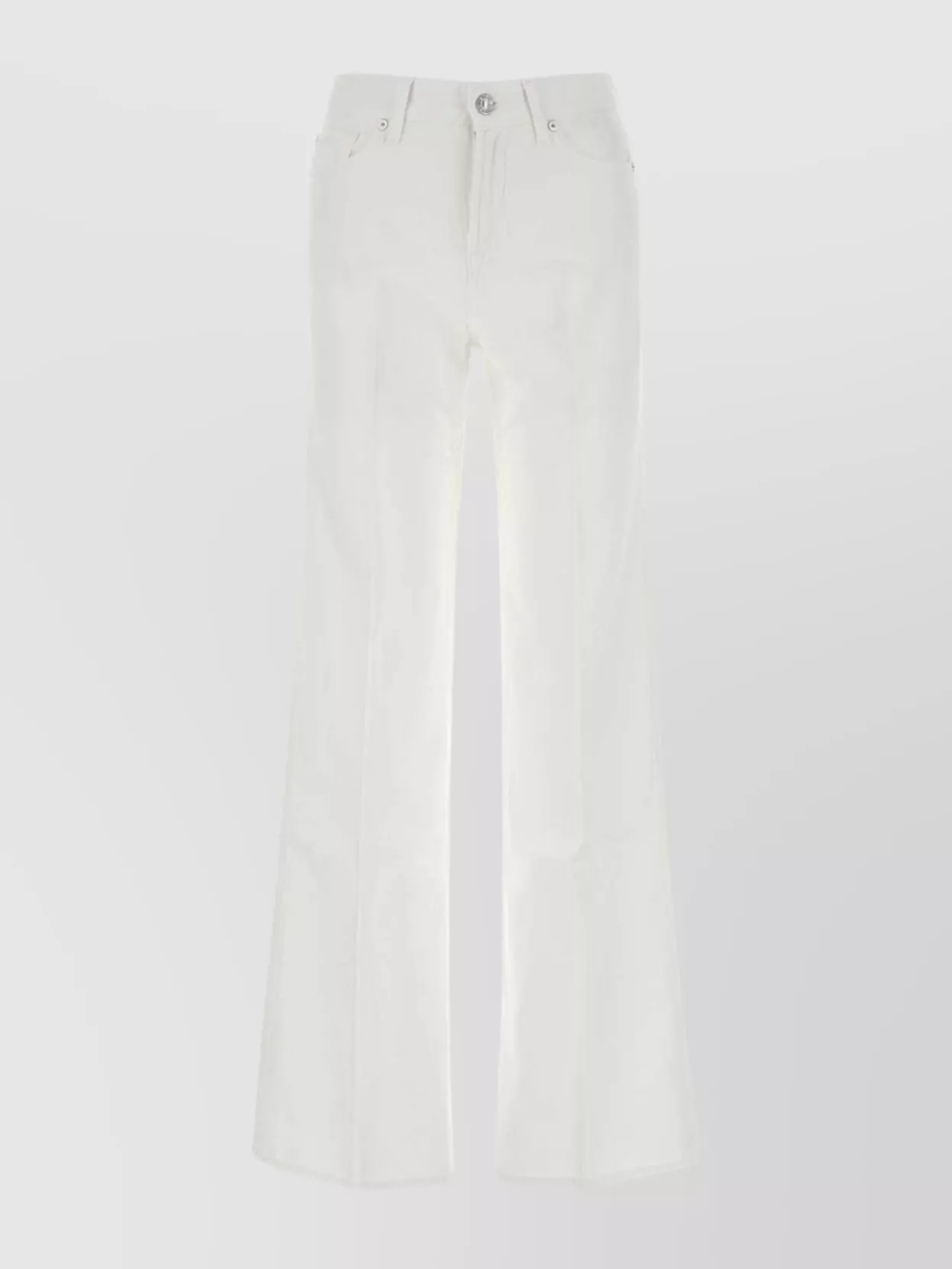 Shop 7 For All Mankind Wide Leg Jeans With Back Pockets And Belt Loops In White