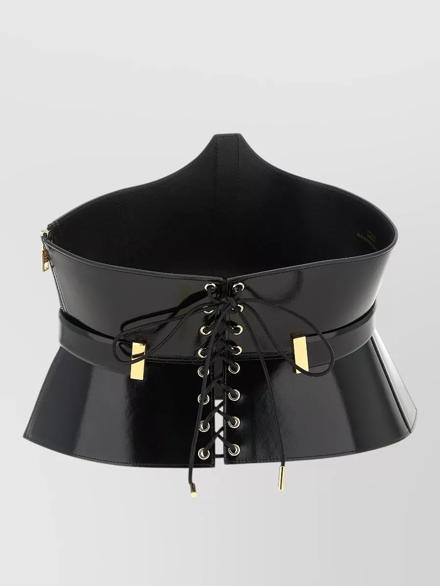 Elisabetta Franchi Leather Corset Belt