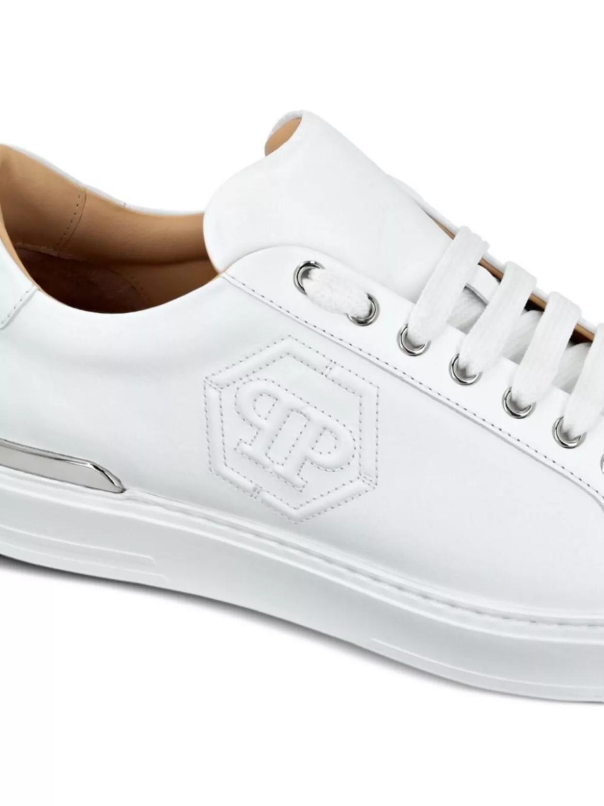 Philipp Plein Raised Toe Low-top Rubber Sneakers In White