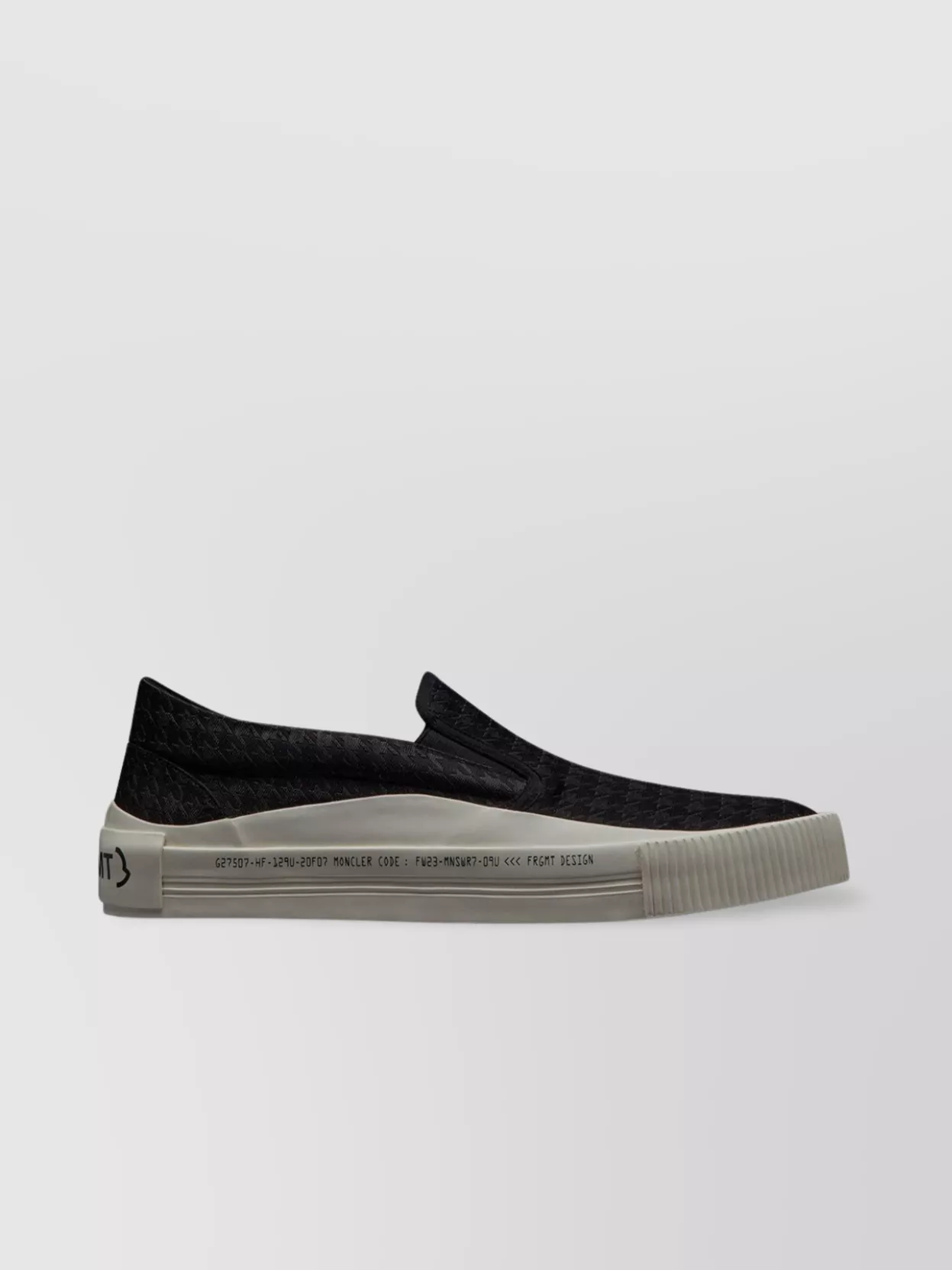 Shop Moncler Genius Textured Rubber Sole Fragment Sneakers In Black