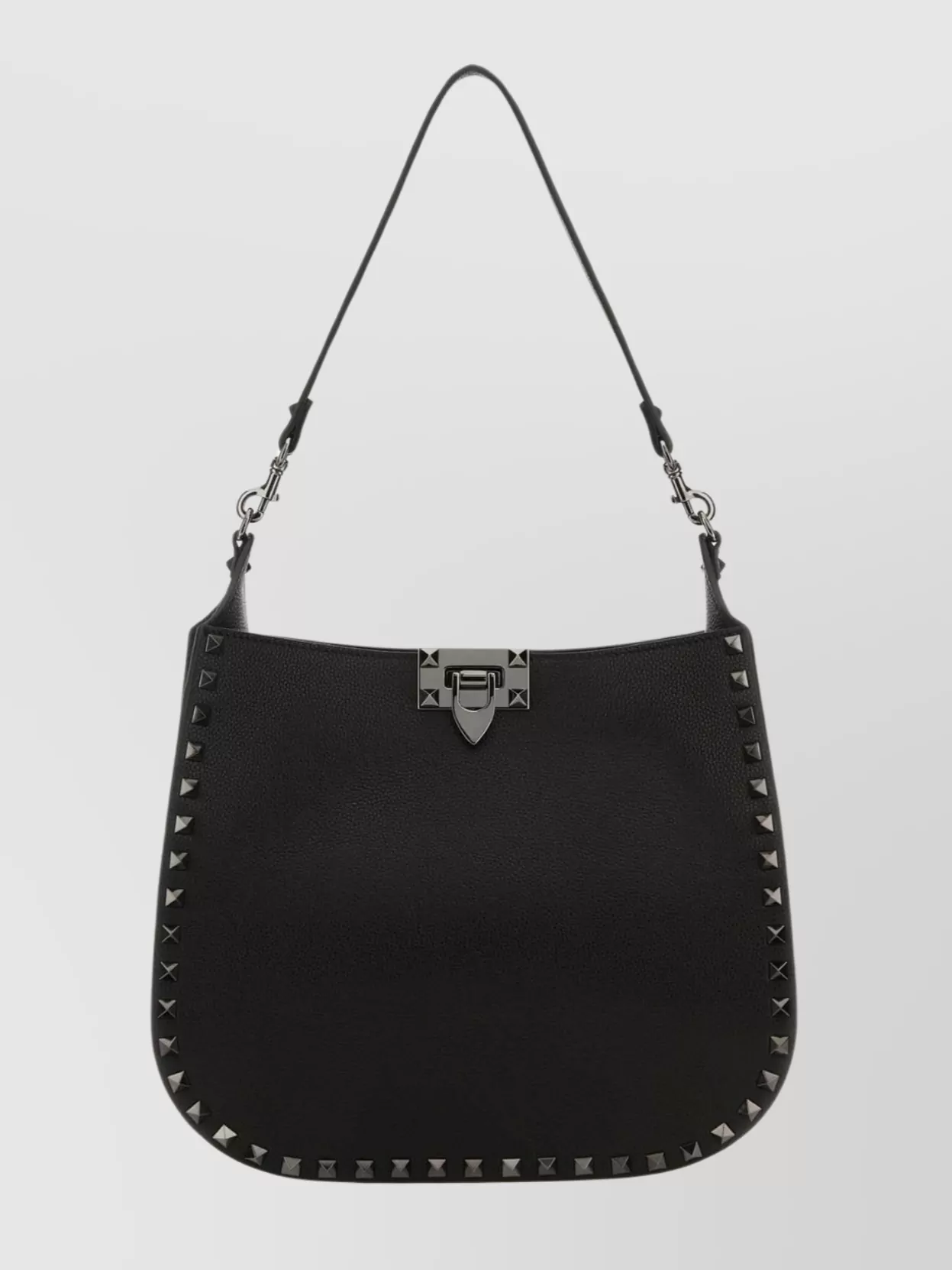 Shop Valentino Hobo Rockstud Leather Bag With Chain Strap