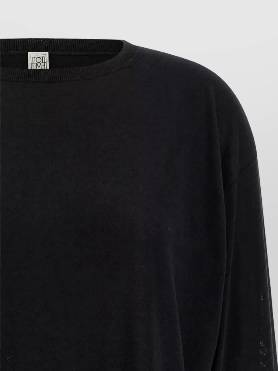 Totême Wool Fine-Knit Long-Sleeve Sweater