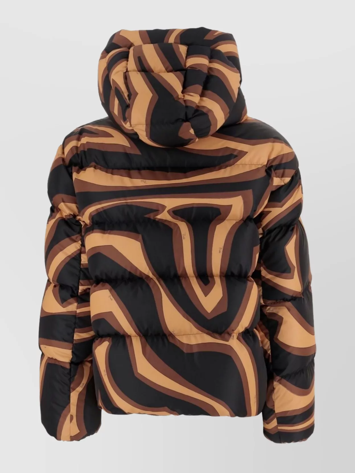 Pucci Hooded Down Jacket Featuring Bold Pattern In Multi