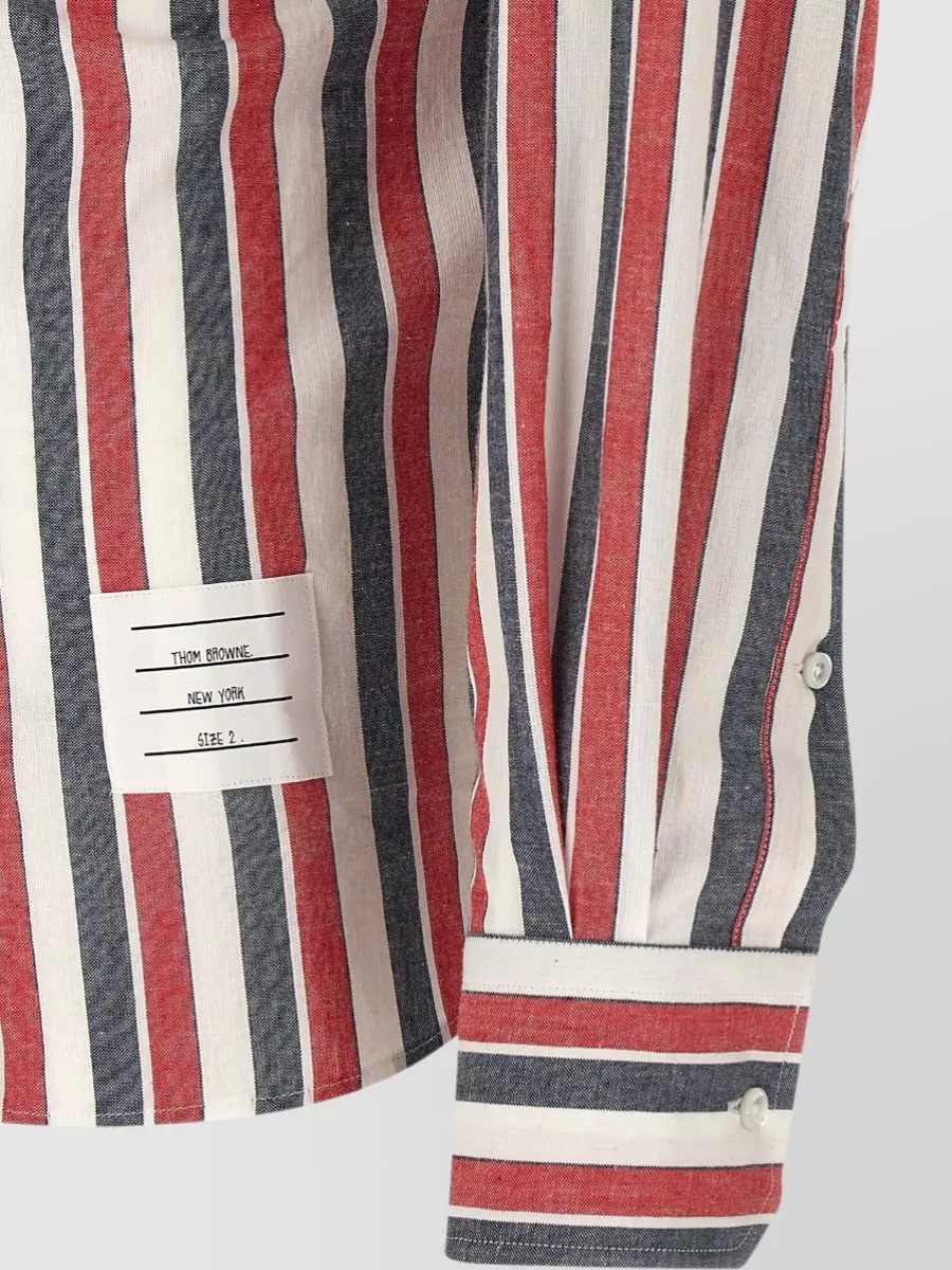 Thom Browne Striped Cotton Long-Sleeve Shirt