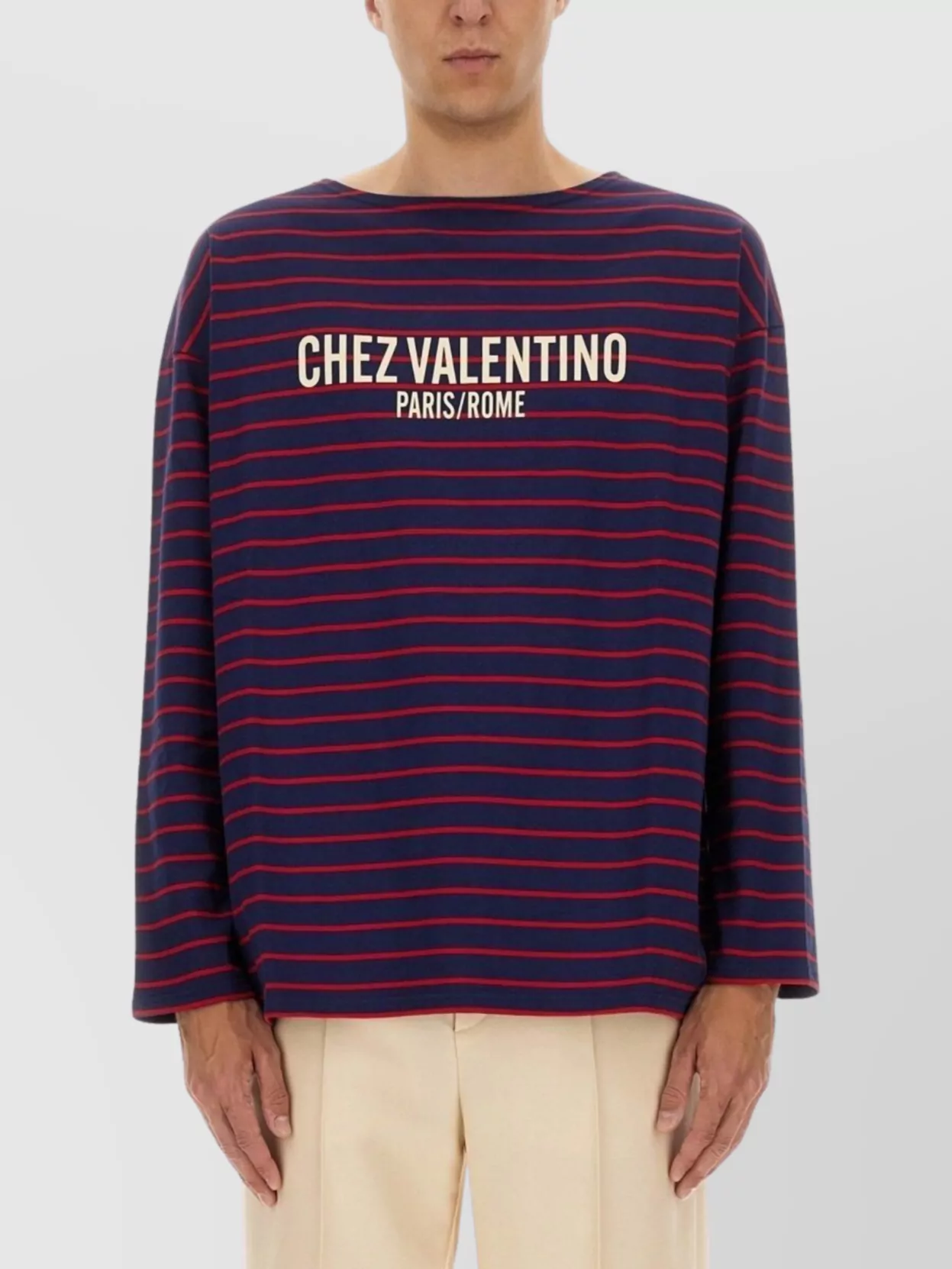 Valentino Long Sleeve T-Shirt "Chez Valentino" Print