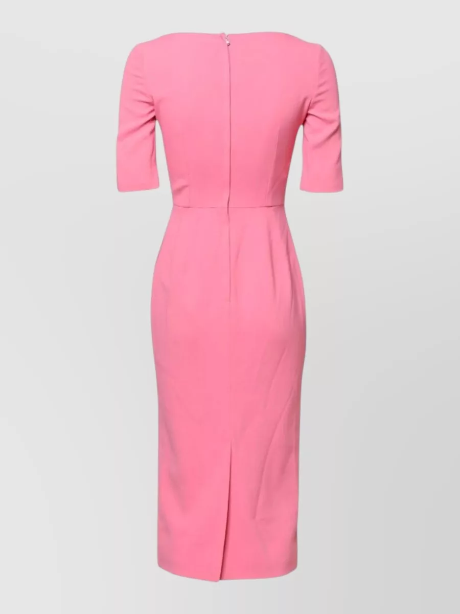 Dolce&Gabbana Viscose square neck short sleeve sheath midi dress