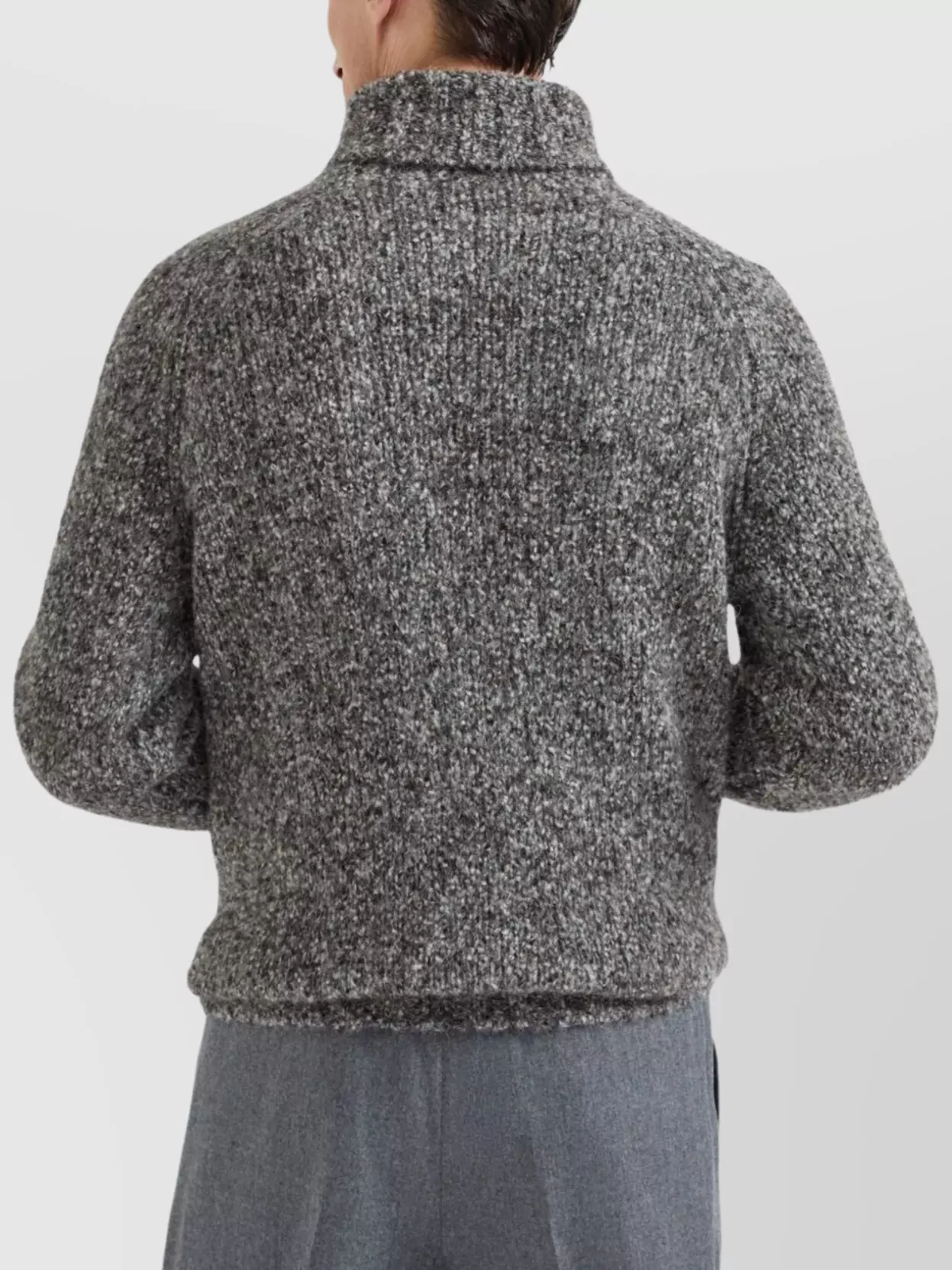 Brunello Cucinelli Textured Knit Turtleneck Sweater With Ribbed Finish