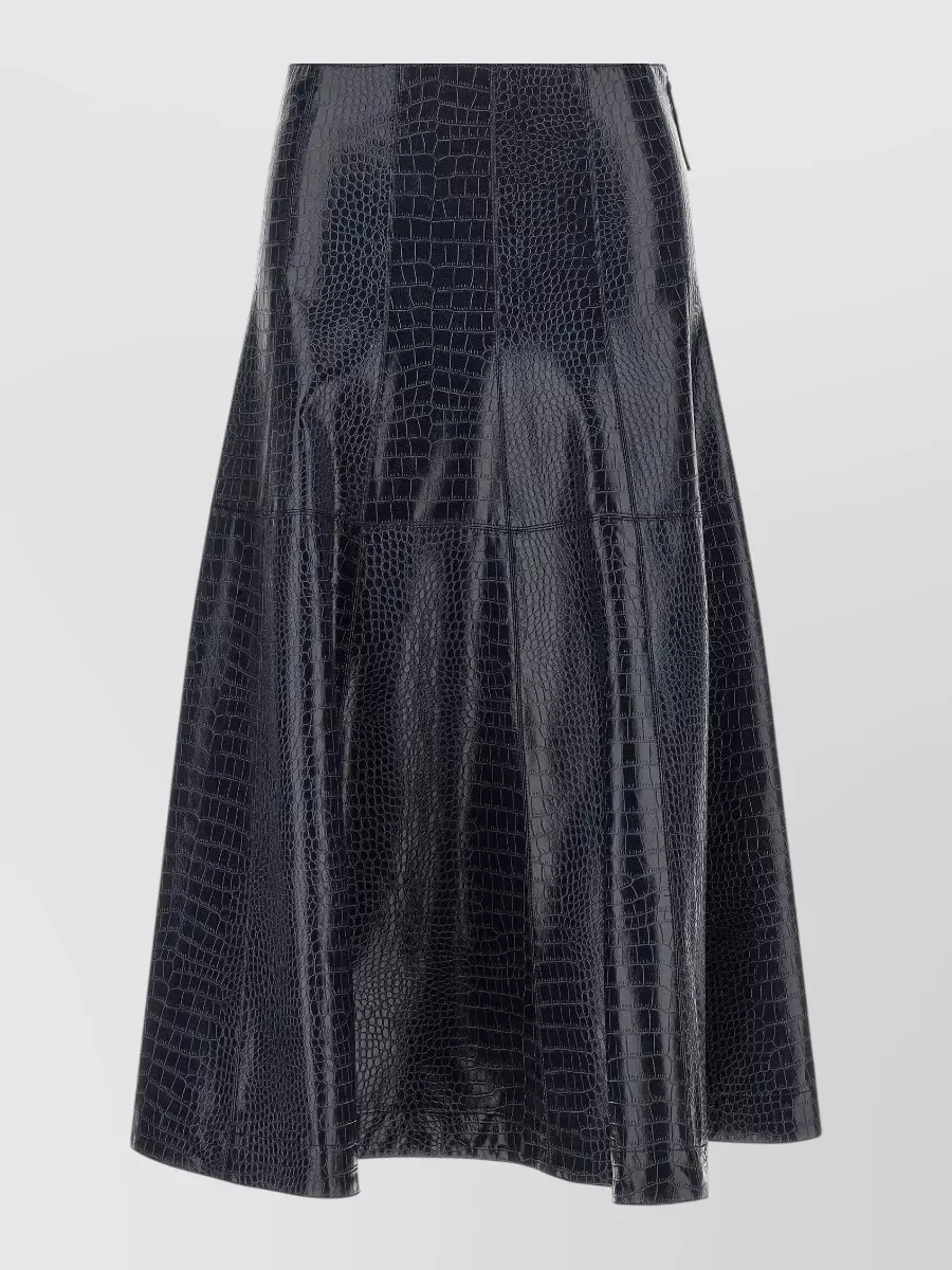 Pinko Coated croc-effect a-line midi skirt