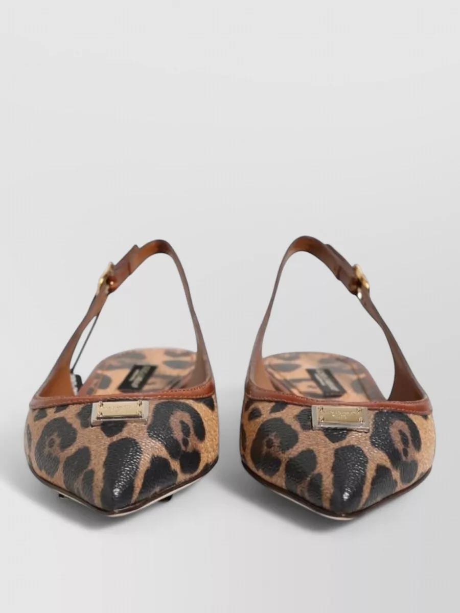 Dolce&Gabbana leopard print slingback ballerina flats
