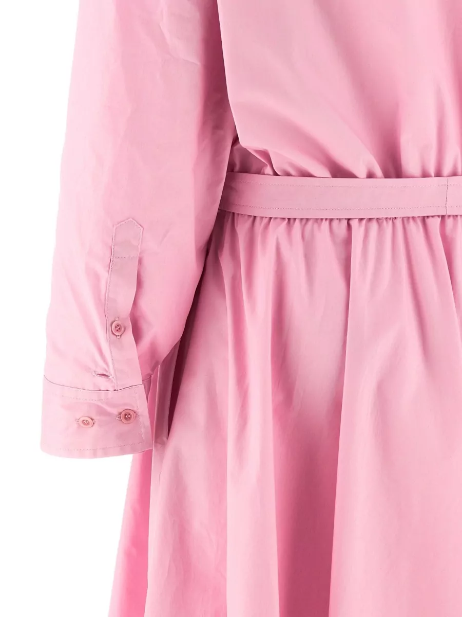 Nude Cotton Poplin Shirt Midi Dress