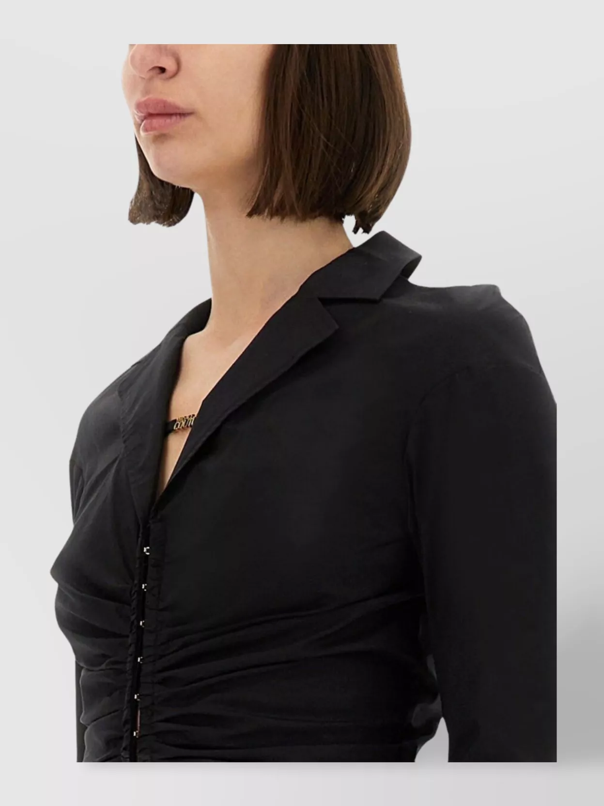 Versace Jeans Couture Ruffled Cropped Shirt Logo Detailing
