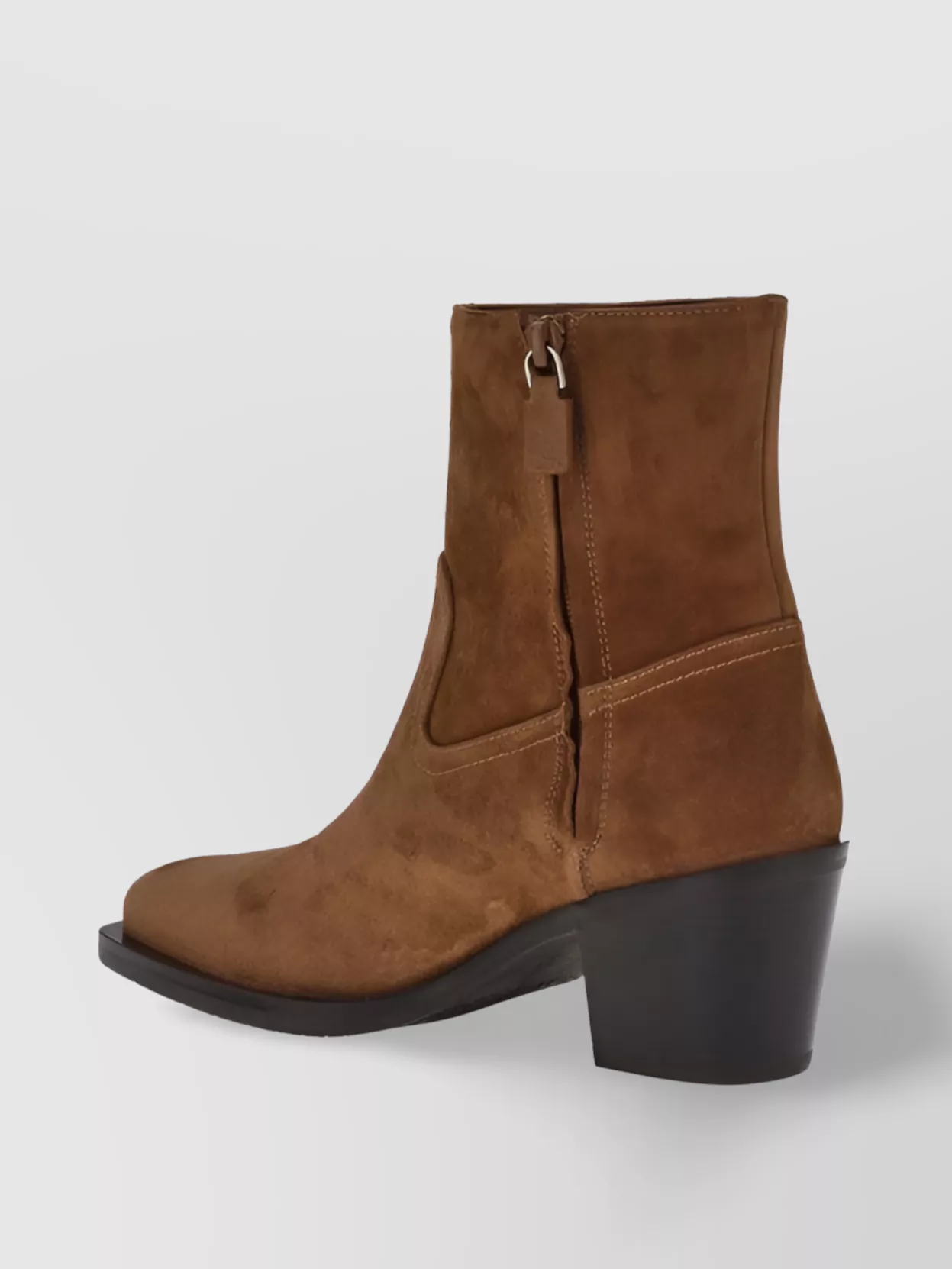 Stuart Weitzman Western-inspired Almond Toe Ankle Boots In Brown