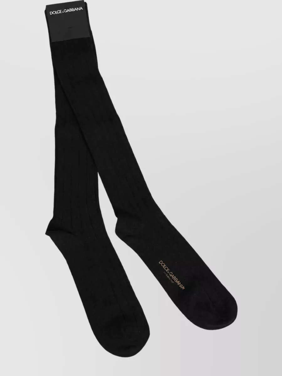 Dolce&Gabbana Logo Print Over The Calf Socks