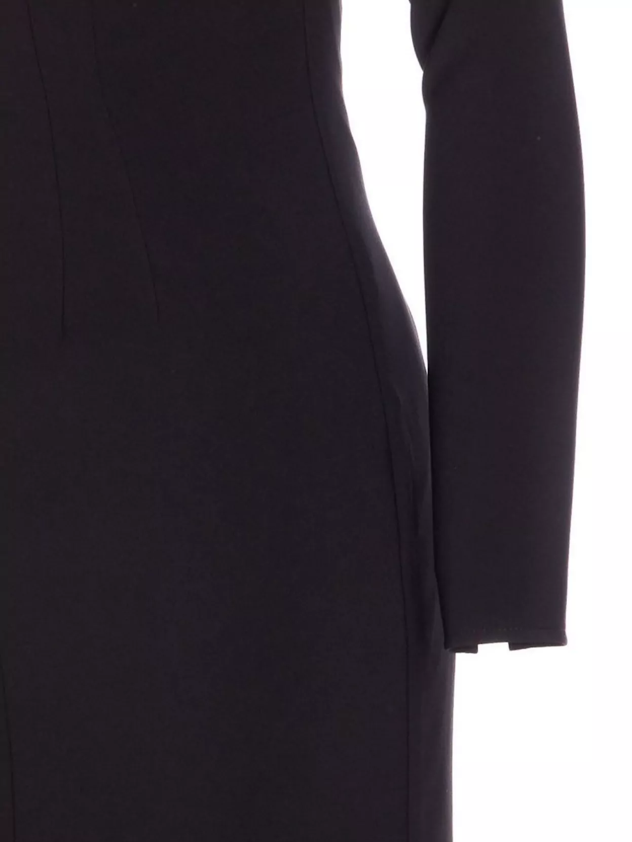 Elisabetta Franchi Shoulder Reinforced V-neckline Midi Dress With Split In Black