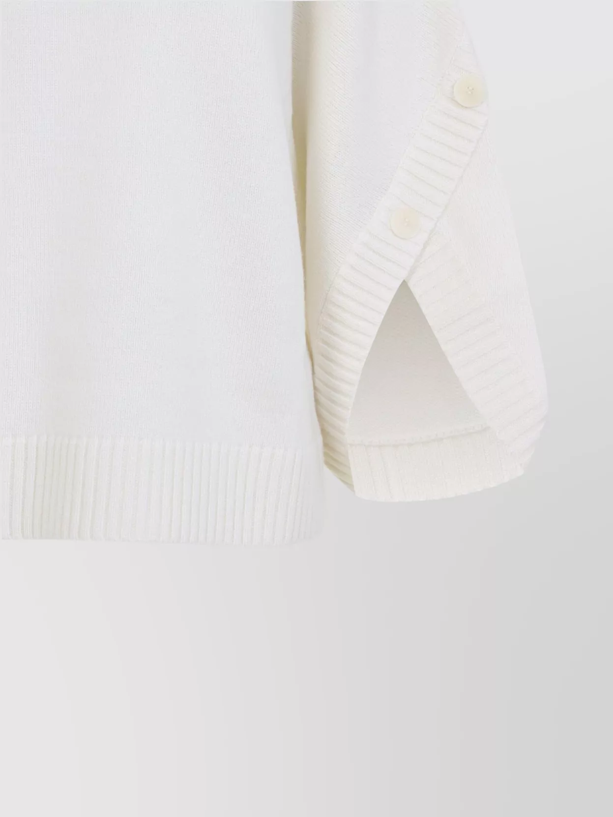 Max Mara Buttoned Cashmere Blend Sweater With Asymmetric Cuffs