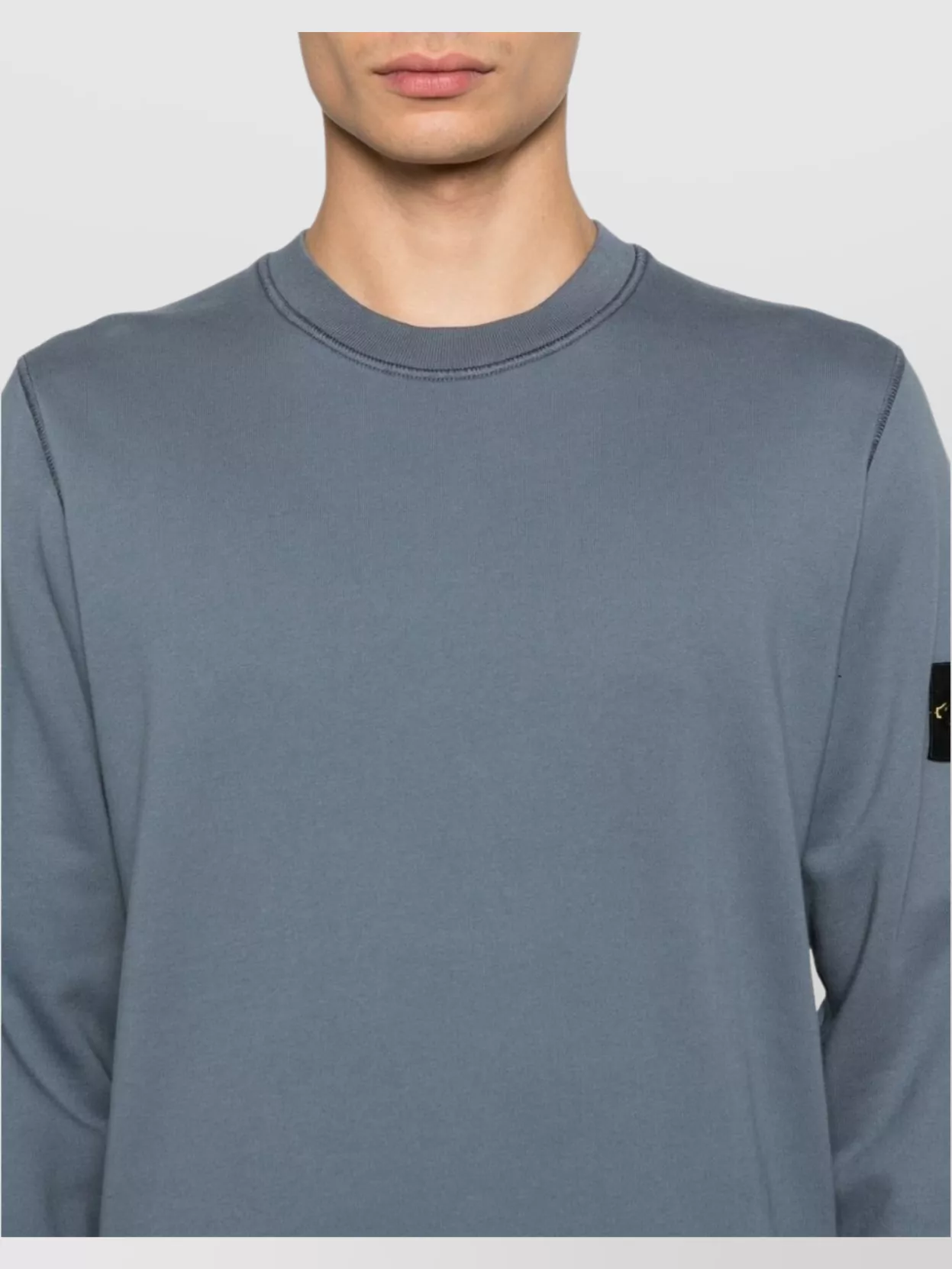 Stone Island Crew Neck Long Sleeves Cuffs And Hem