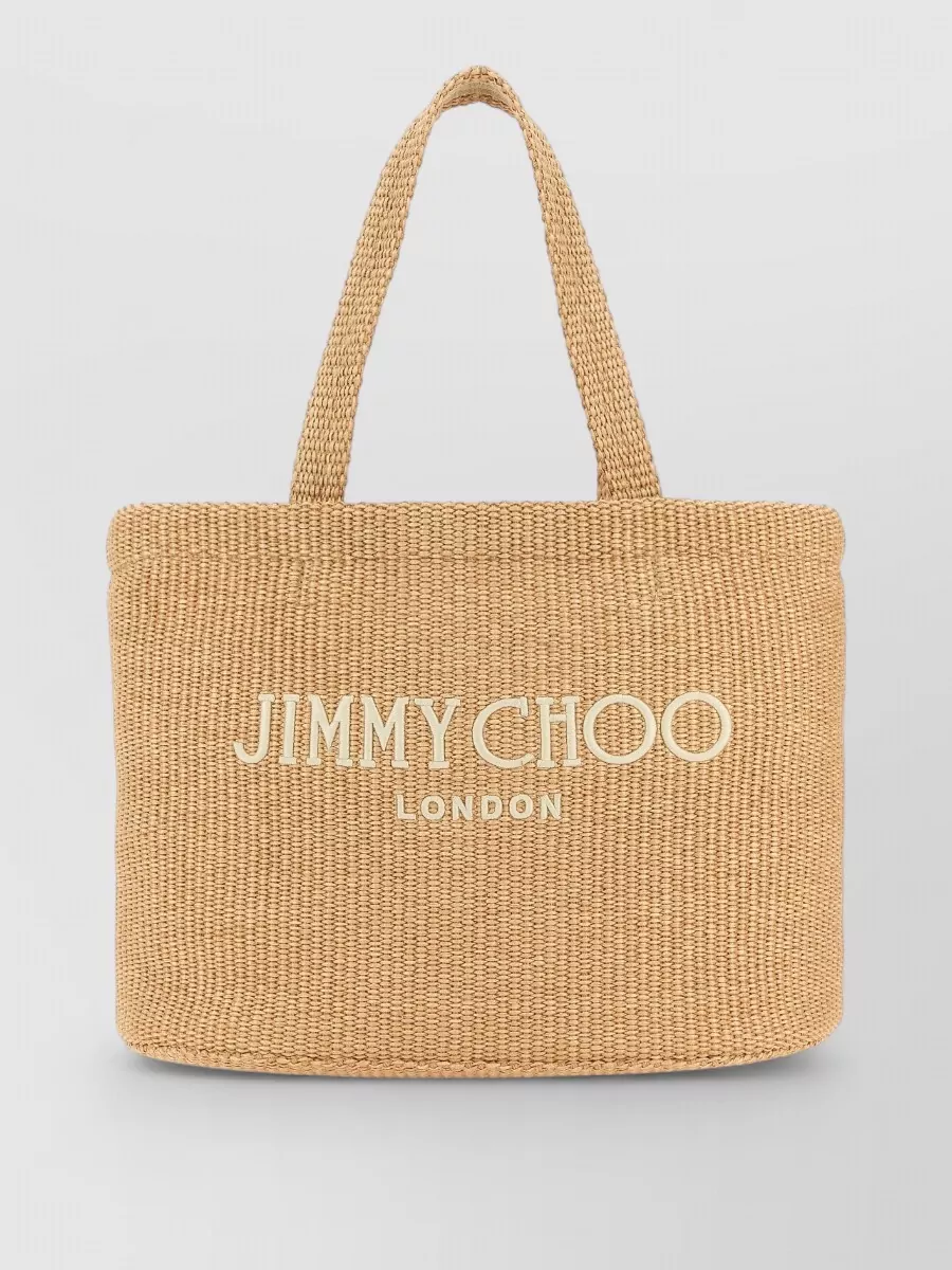 Jimmy Choo Na Na Raffia Tote Bag
