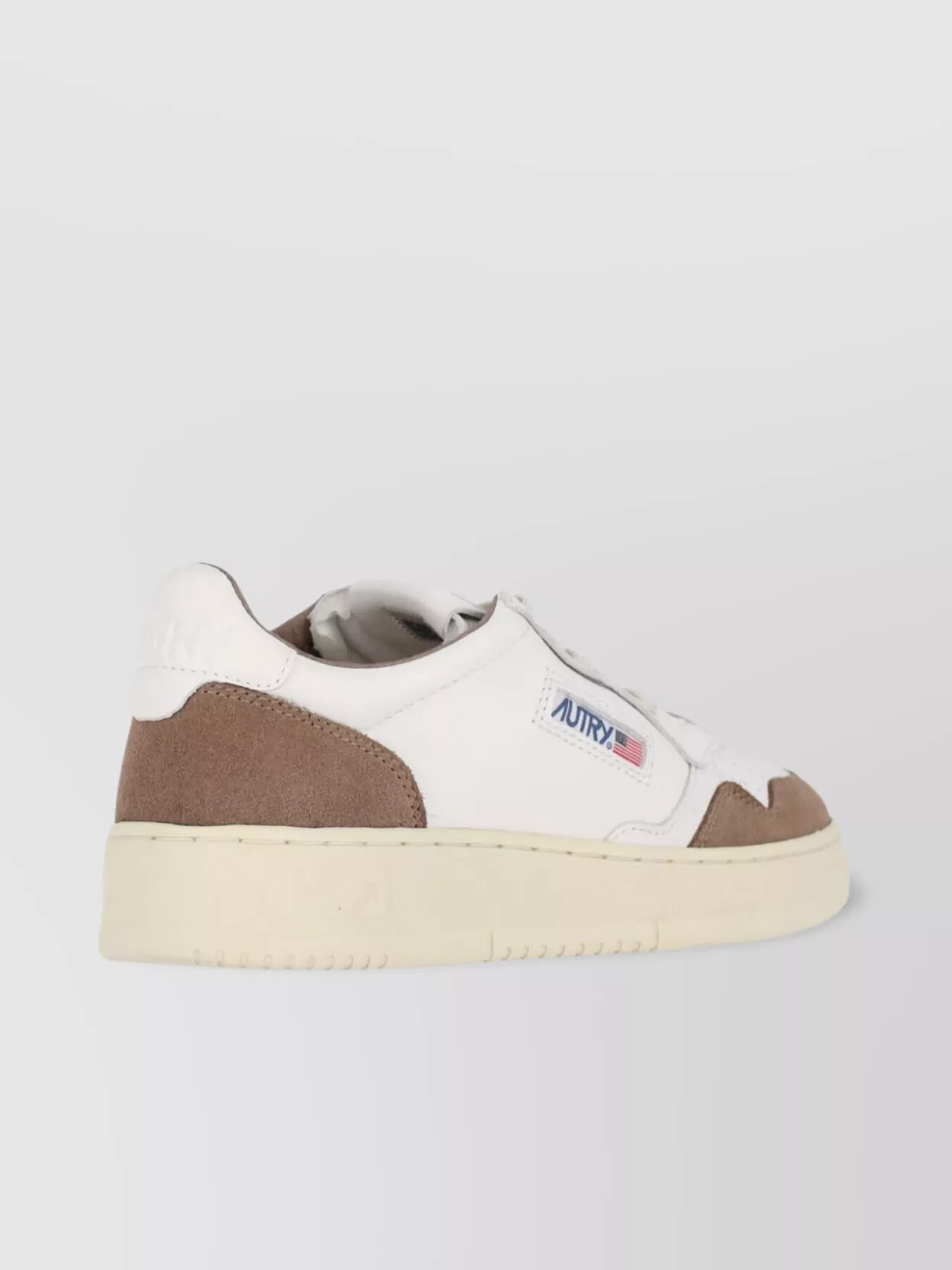 Autry 'medalist' Sneakers In White Leather And Brown Suede