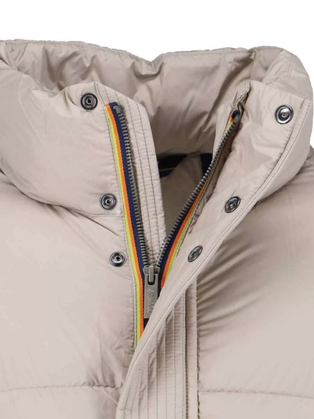 K-Way Quilted Jacket With High Collar And Pockets
