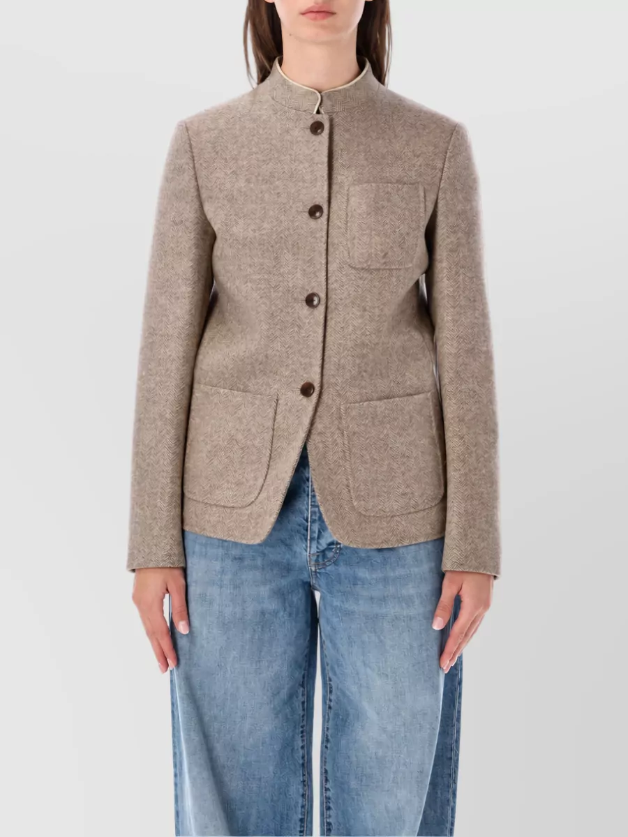 Fortela virgin wool single-breasted coat