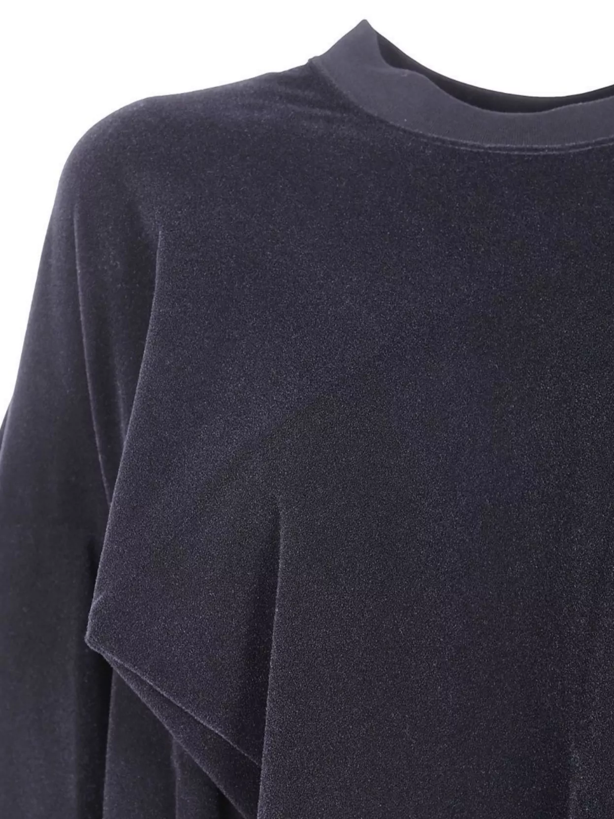Junya Watanabe Draped Long Sleeve Velvet Top