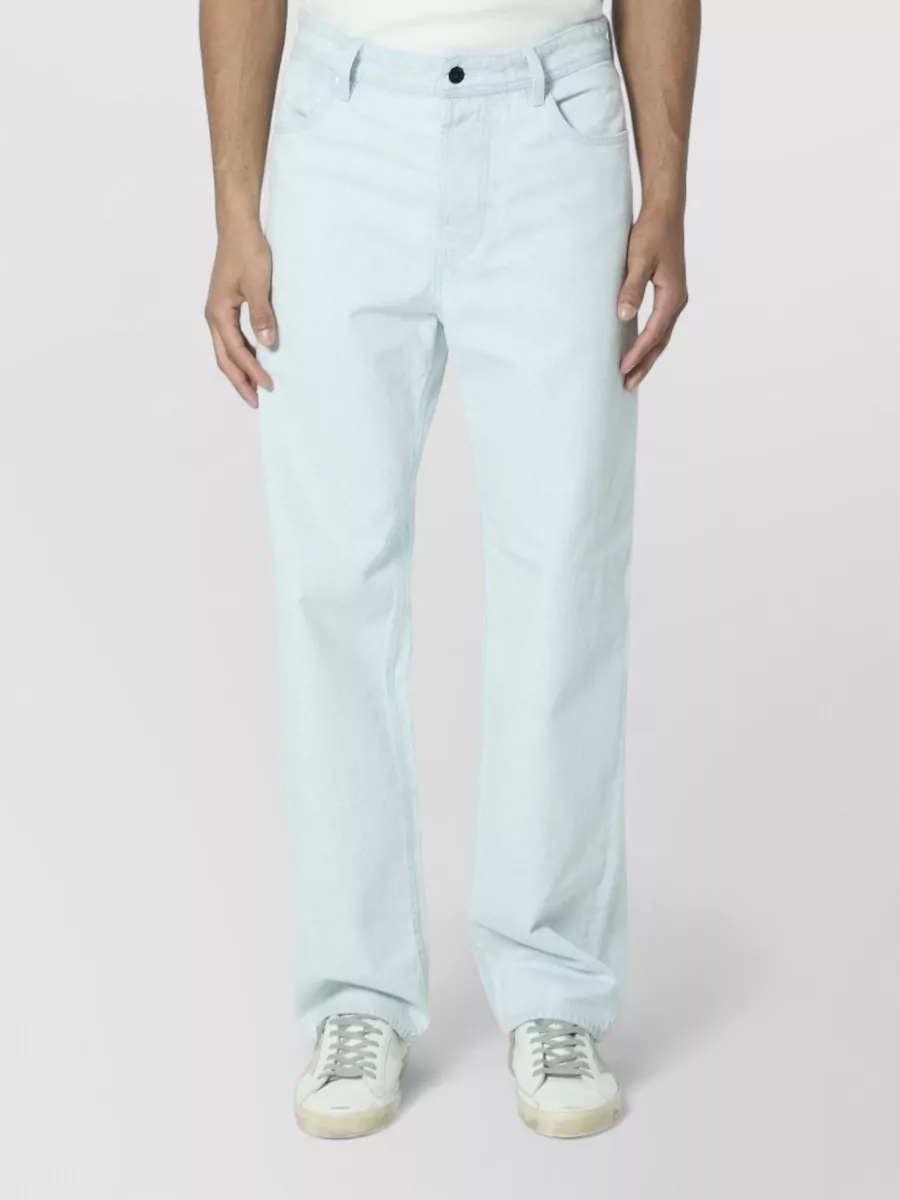 Stone Island denim mid-rise wide-leg relaxed-fit jeans