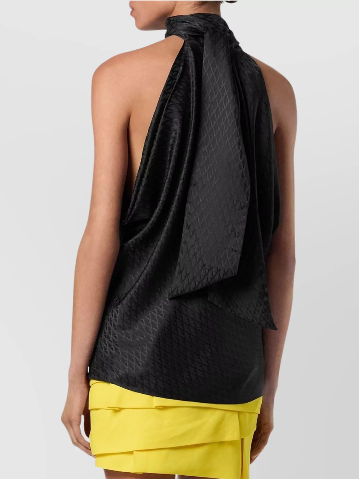 Versace Draped Halterneck Top Keyhole Detail