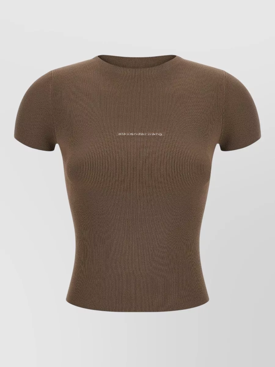 Alexander Wang Ribbed Short-Sleeve Knit Top