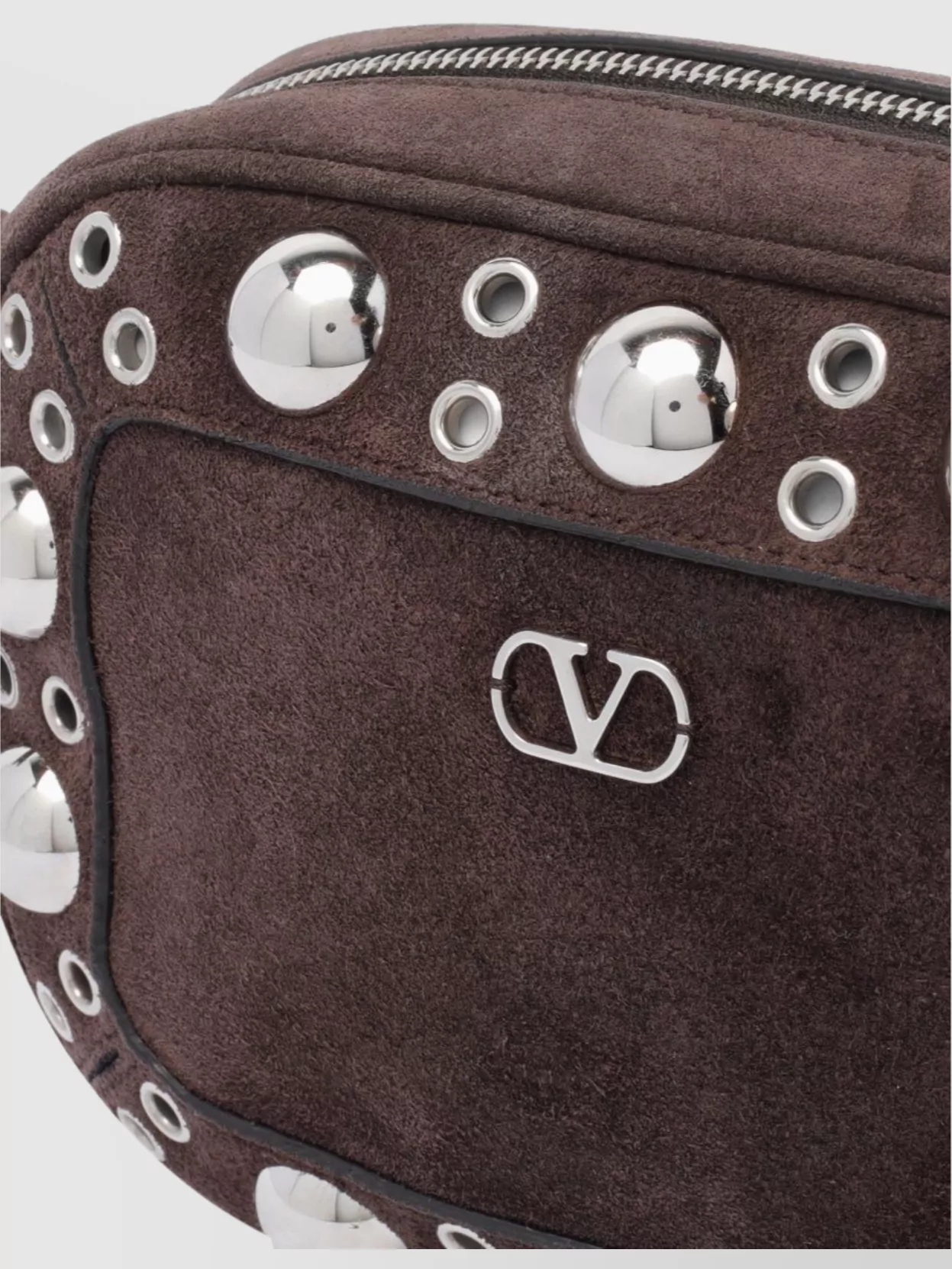 Valentino Garavani Suede Nellcote Style Shoulder Bag With Studded Detailing