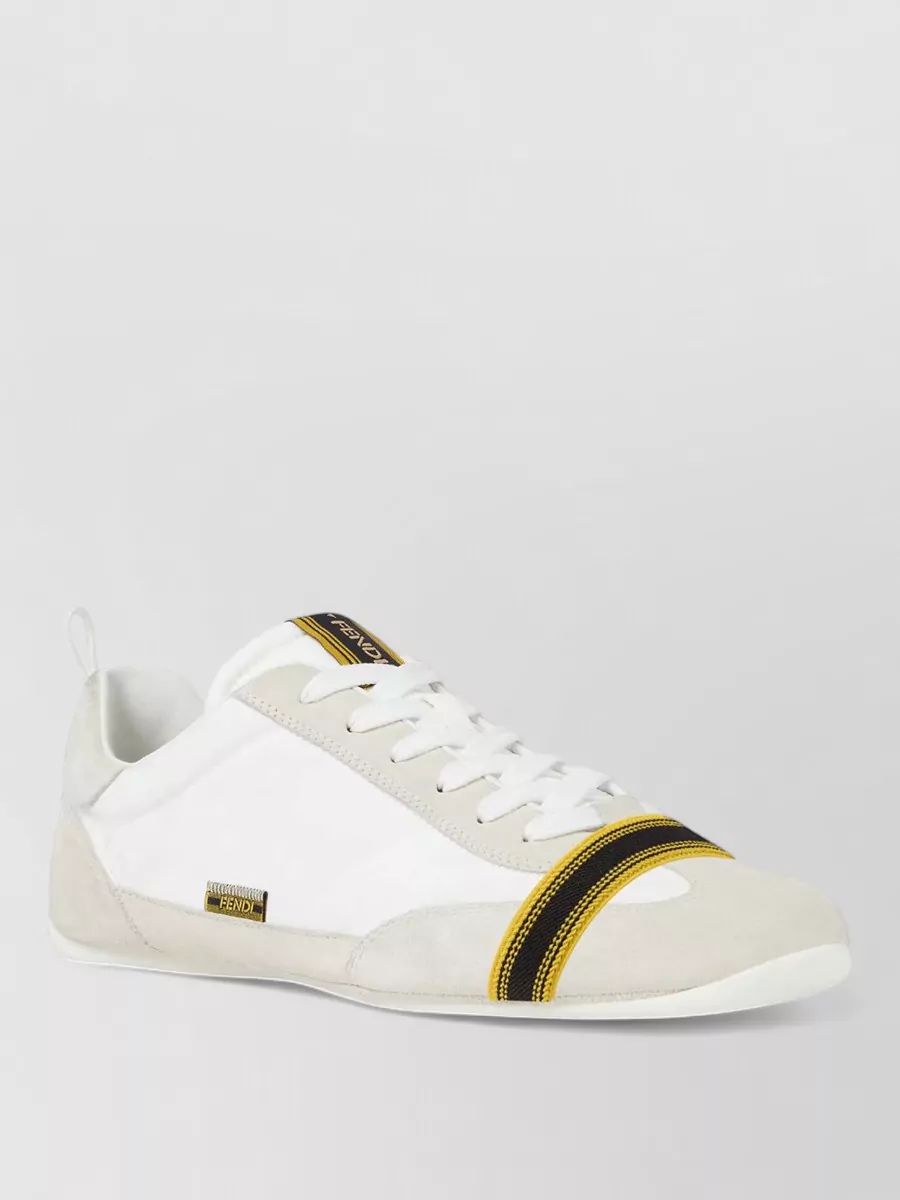 Fendi leather wrap lace-up sneakers