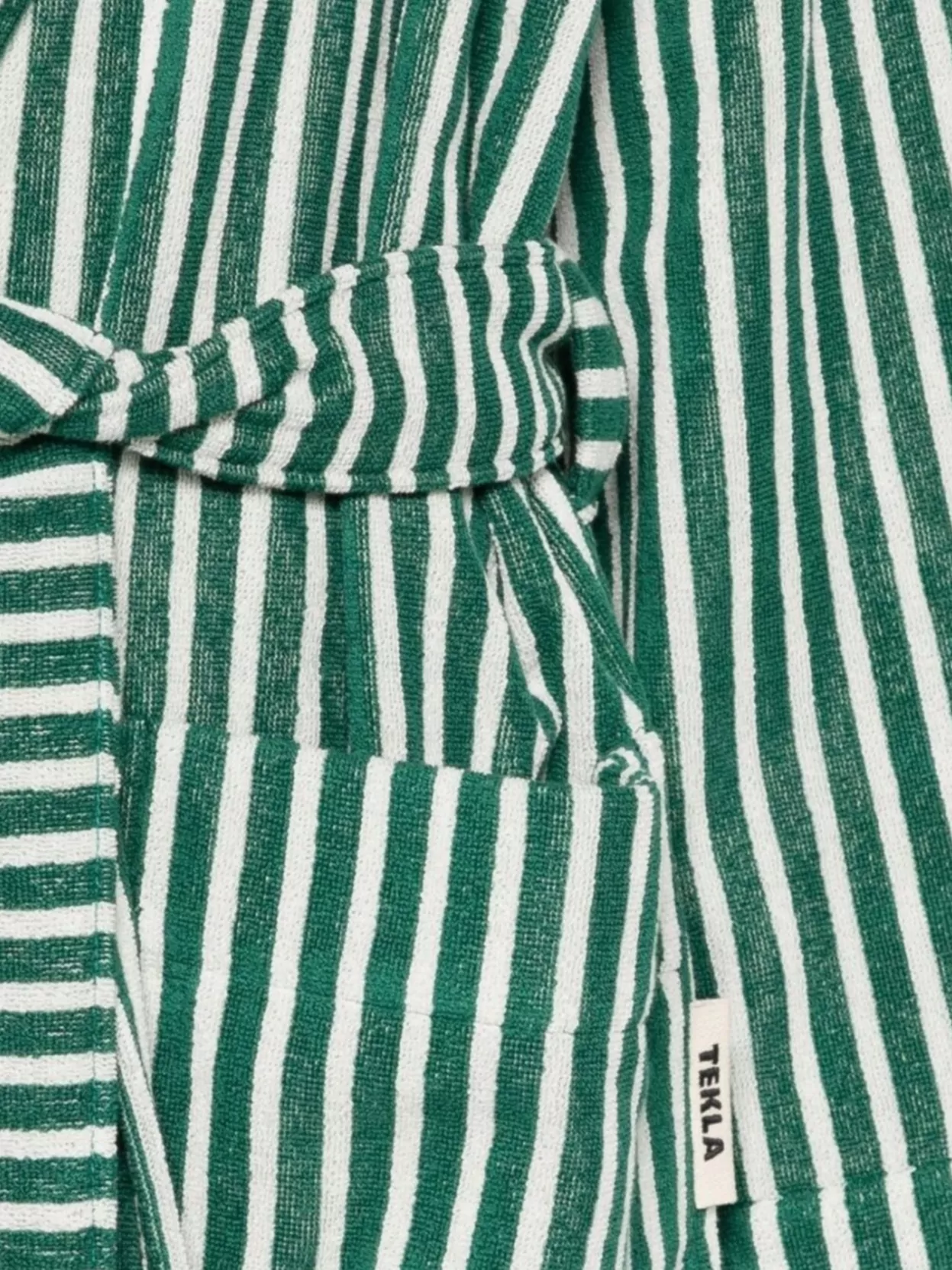 Tekla Striped Cotton Bathrobe With Hood And Pockets