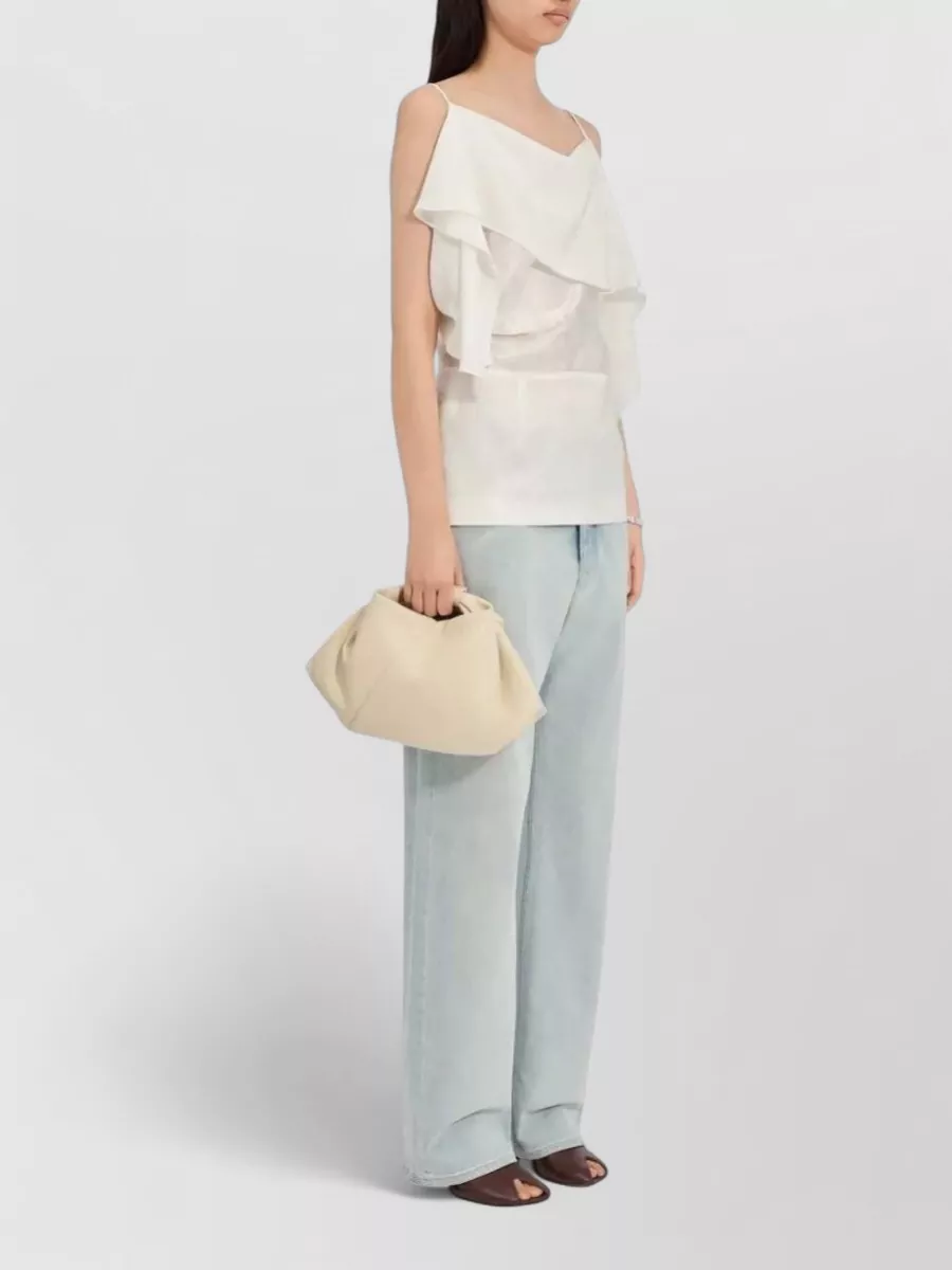 Mm6 Maison Margiela Top Draped Layered Sheer Spaghetti Straps V Back