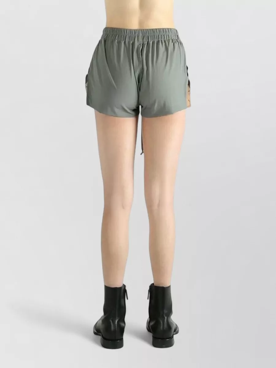 Rick Owens Elastic Waistband Layered Paneled Shorts Contrast Hem