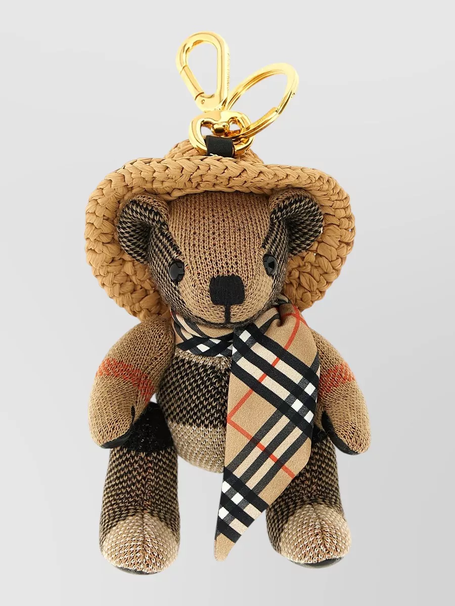 Burberry cashmere check bear keyring