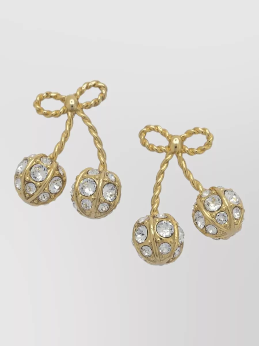 Valentino Garavani crystal-embellished cherry stud earrings